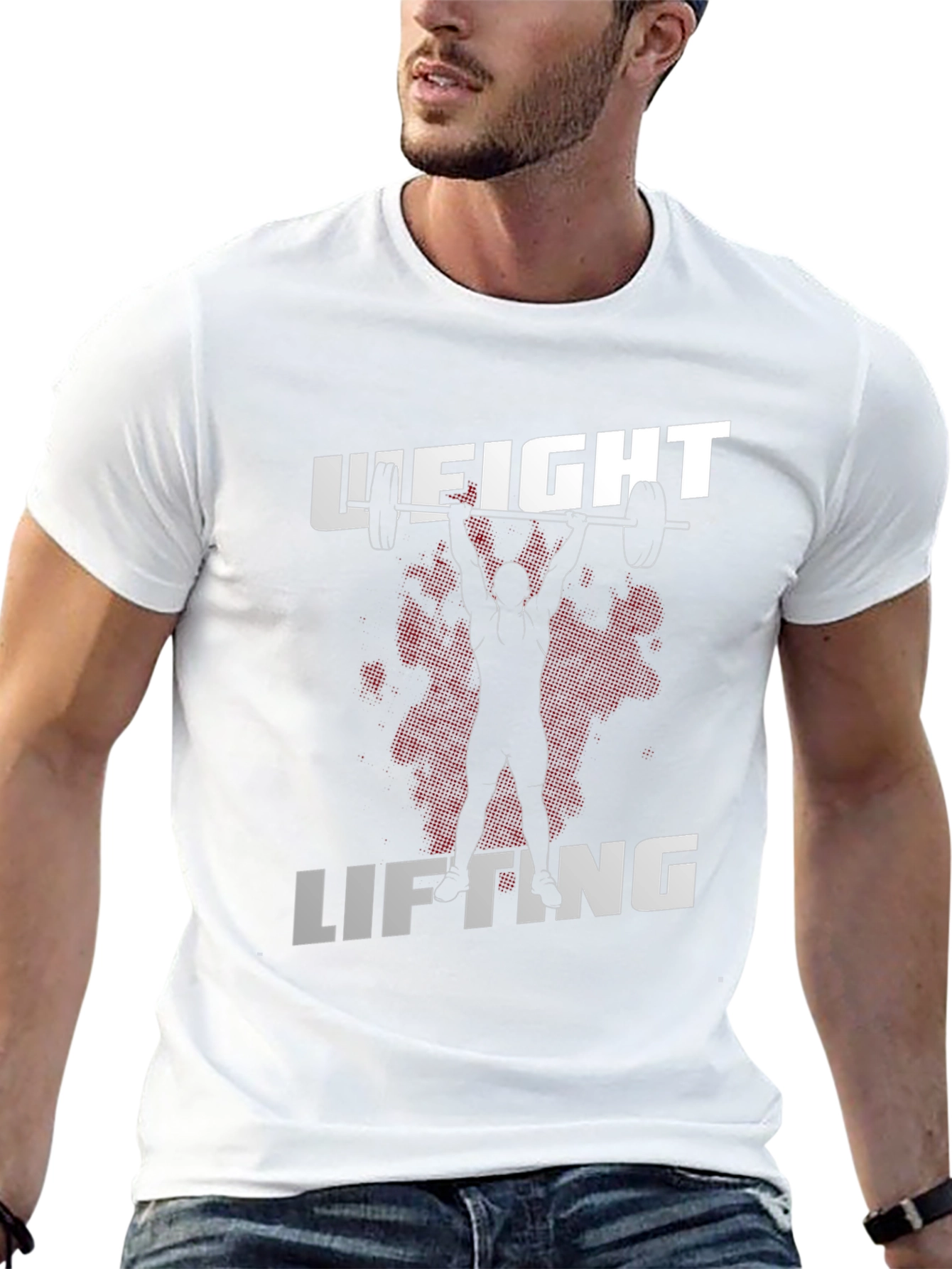 Weight Lifting Graphic Tee - Black Cotton T-Shirt