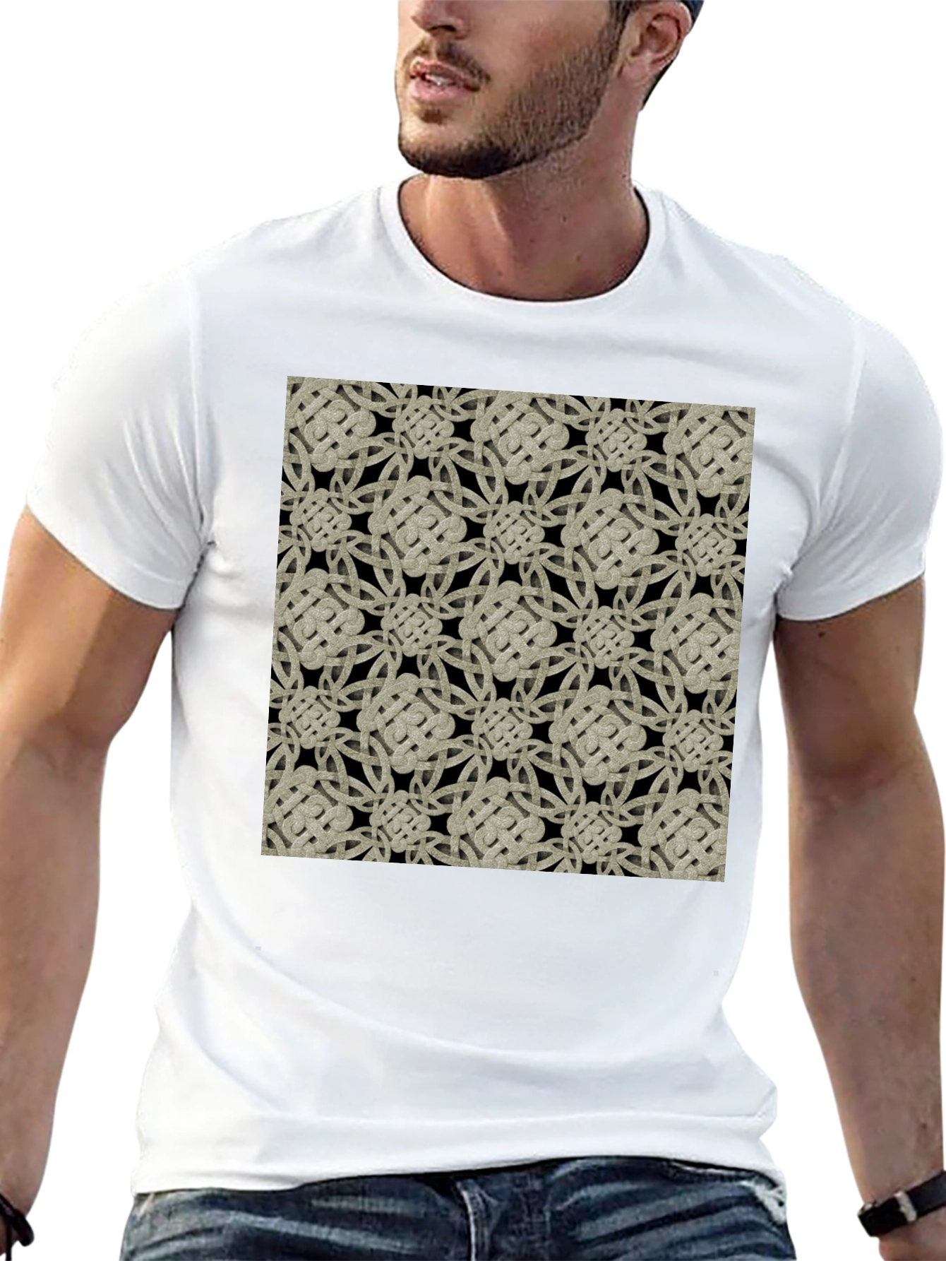 Celtic Knot Pattern Black T-Shirt
