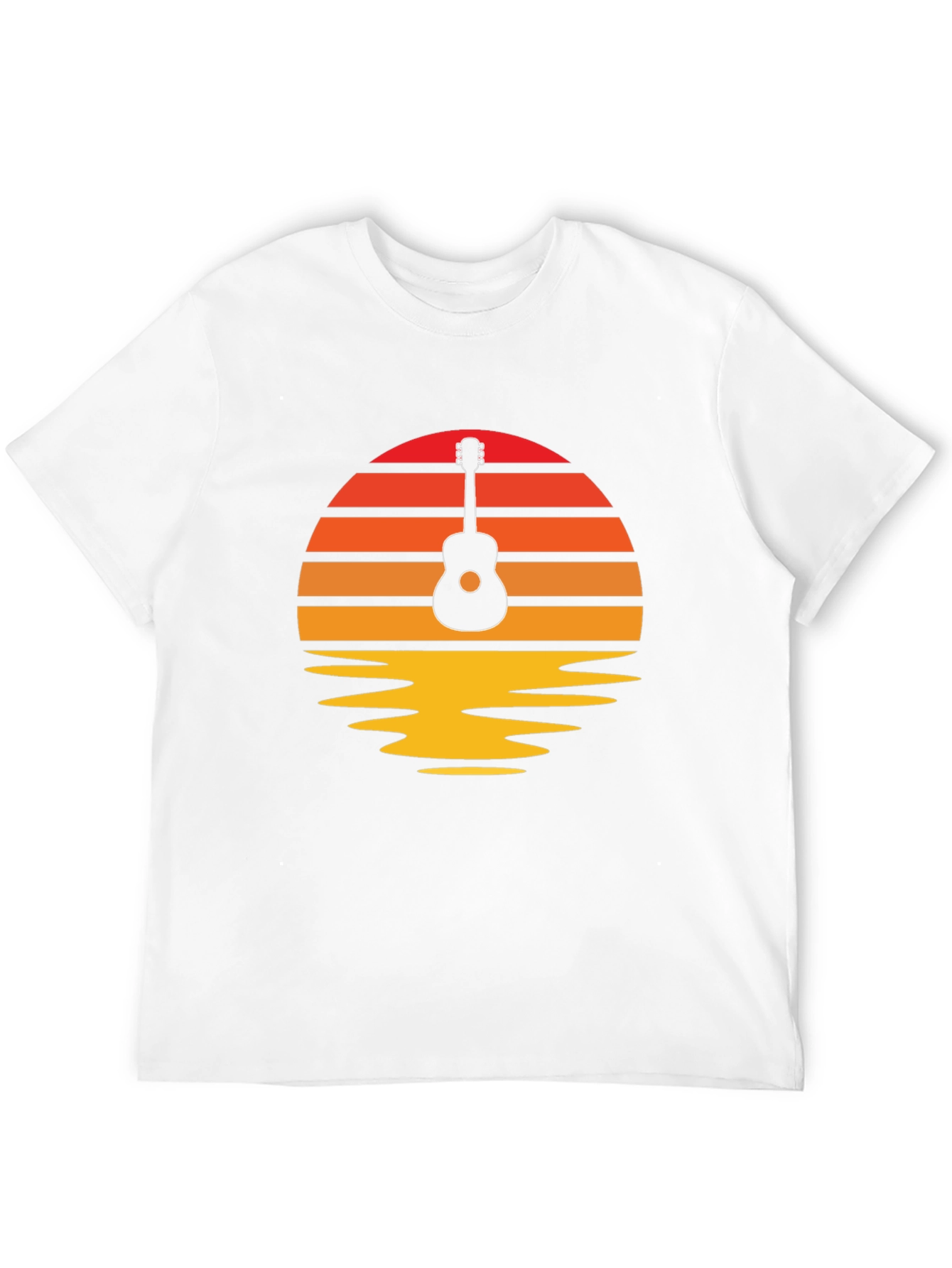 Sunset Guitar Graphic Tee - Retro Music Lover Shirt