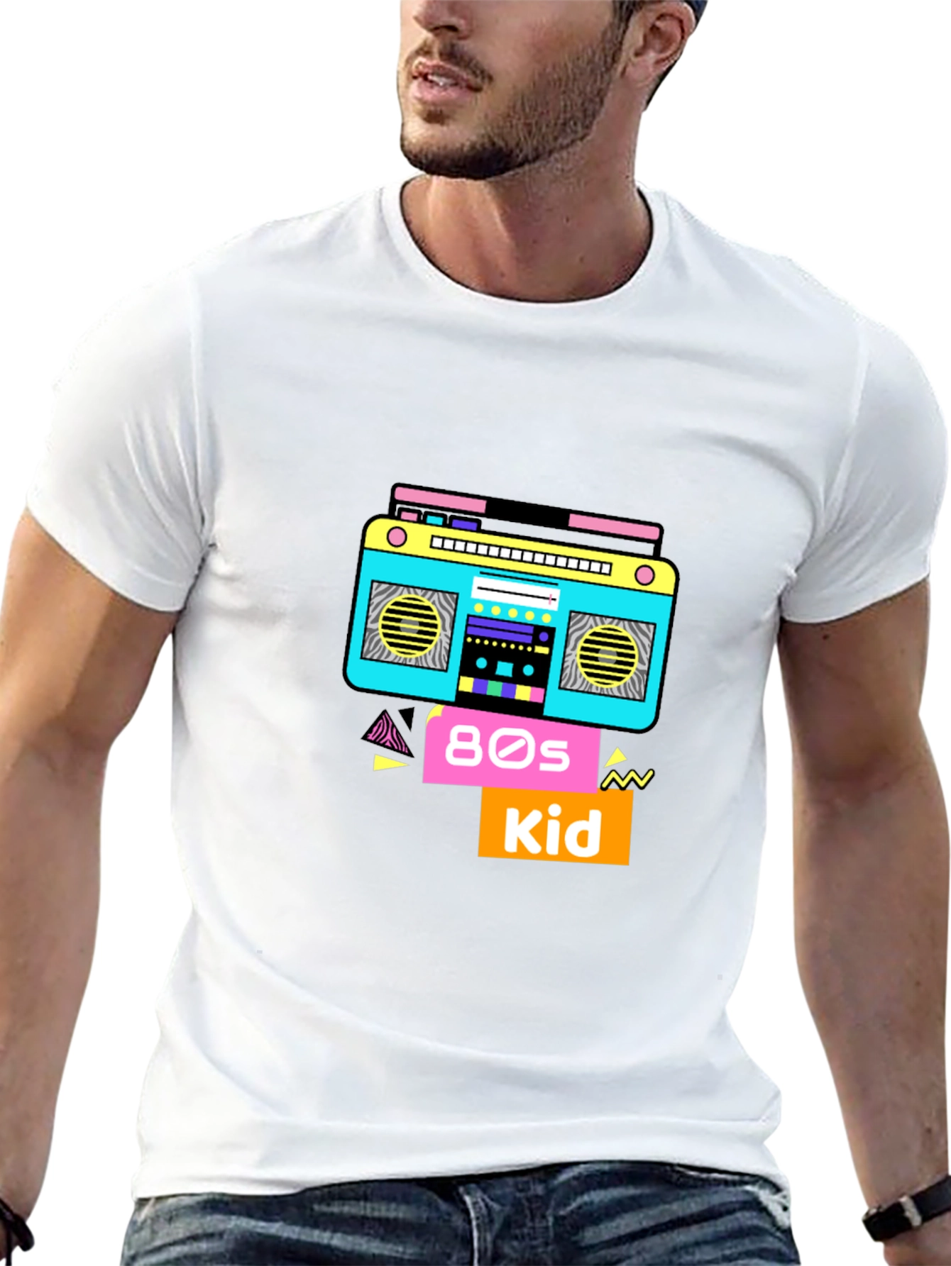 80s Kid T-Shirt Retro Boombox Graphic Tee