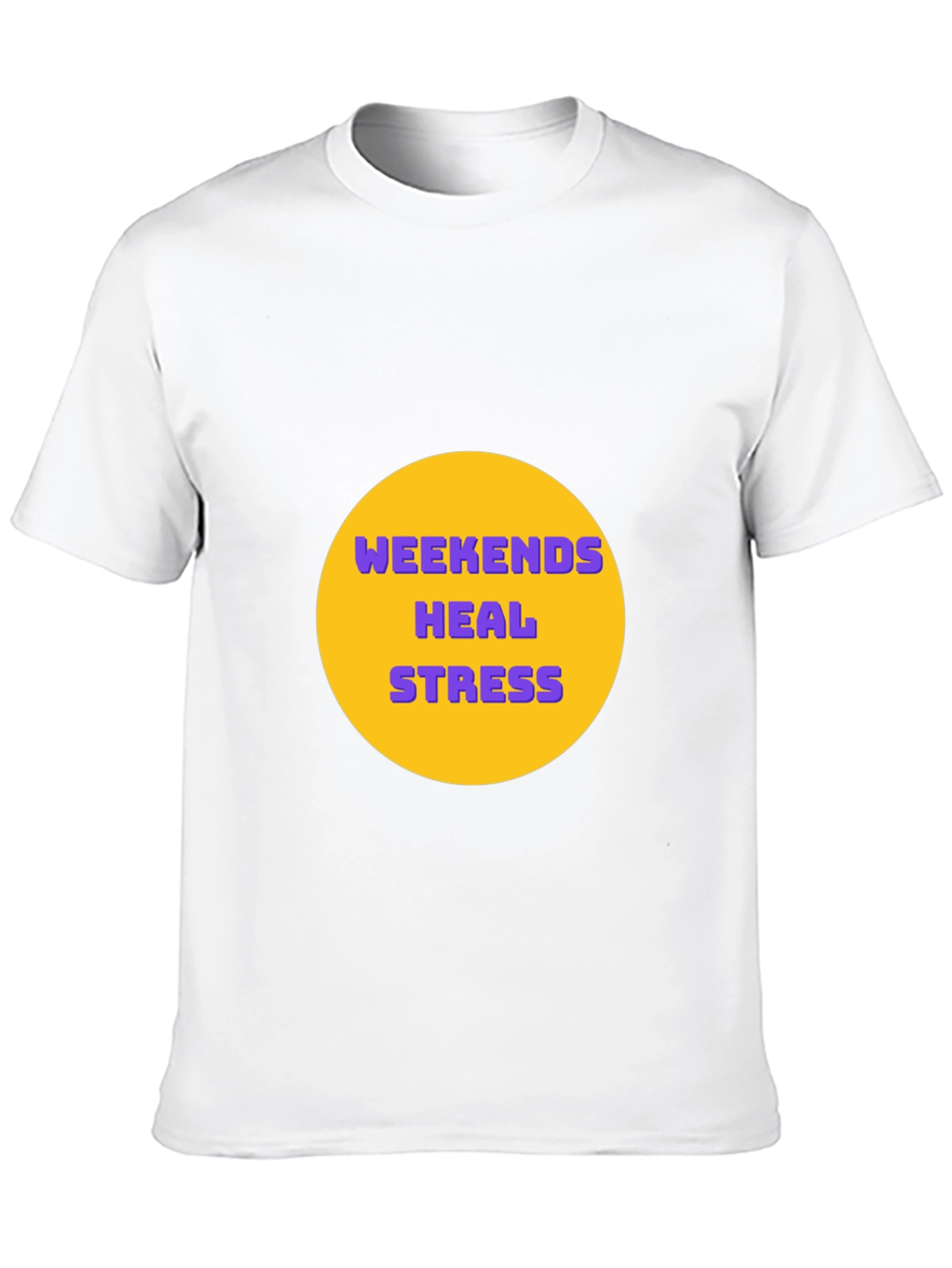 Weekends Heal Stress Graphic Tee - Black Casual T-Shirt