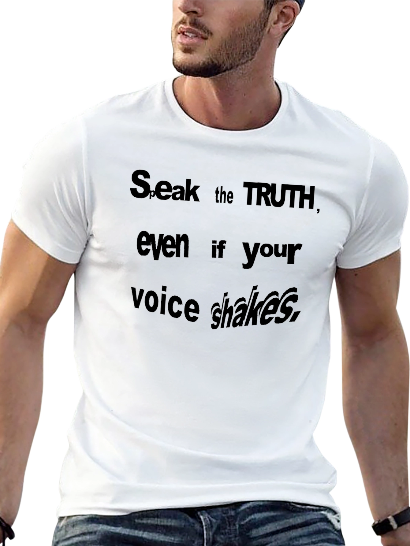 Speak the Truth Black Graphic T-Shirt