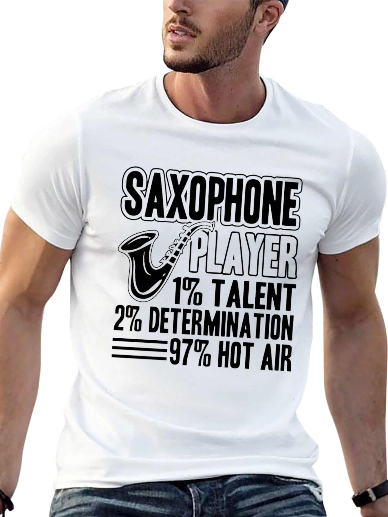 Saxophone Player Novelty Graphic Tee
