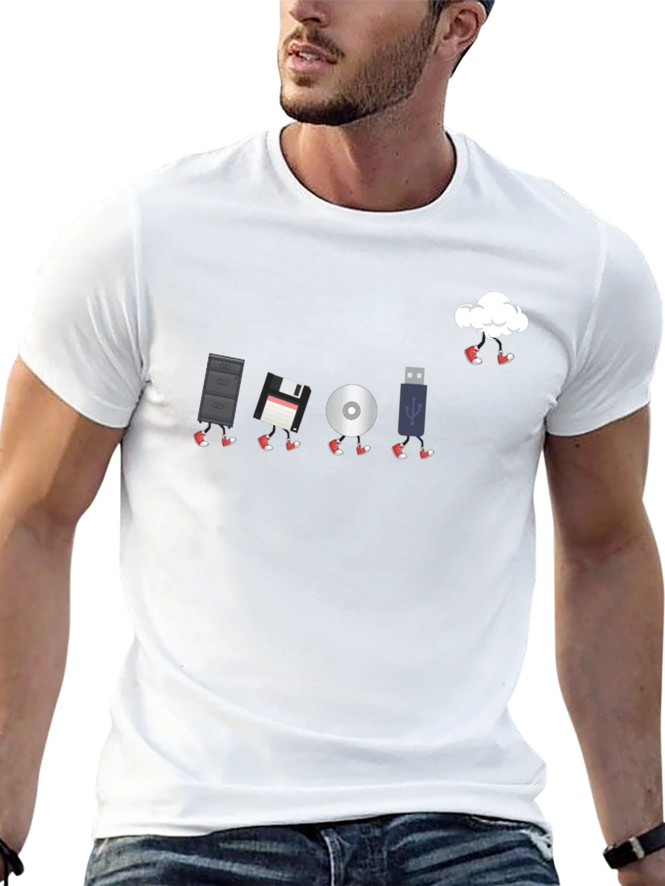 Tech Evolution T-Shirt - Data Storage Humor