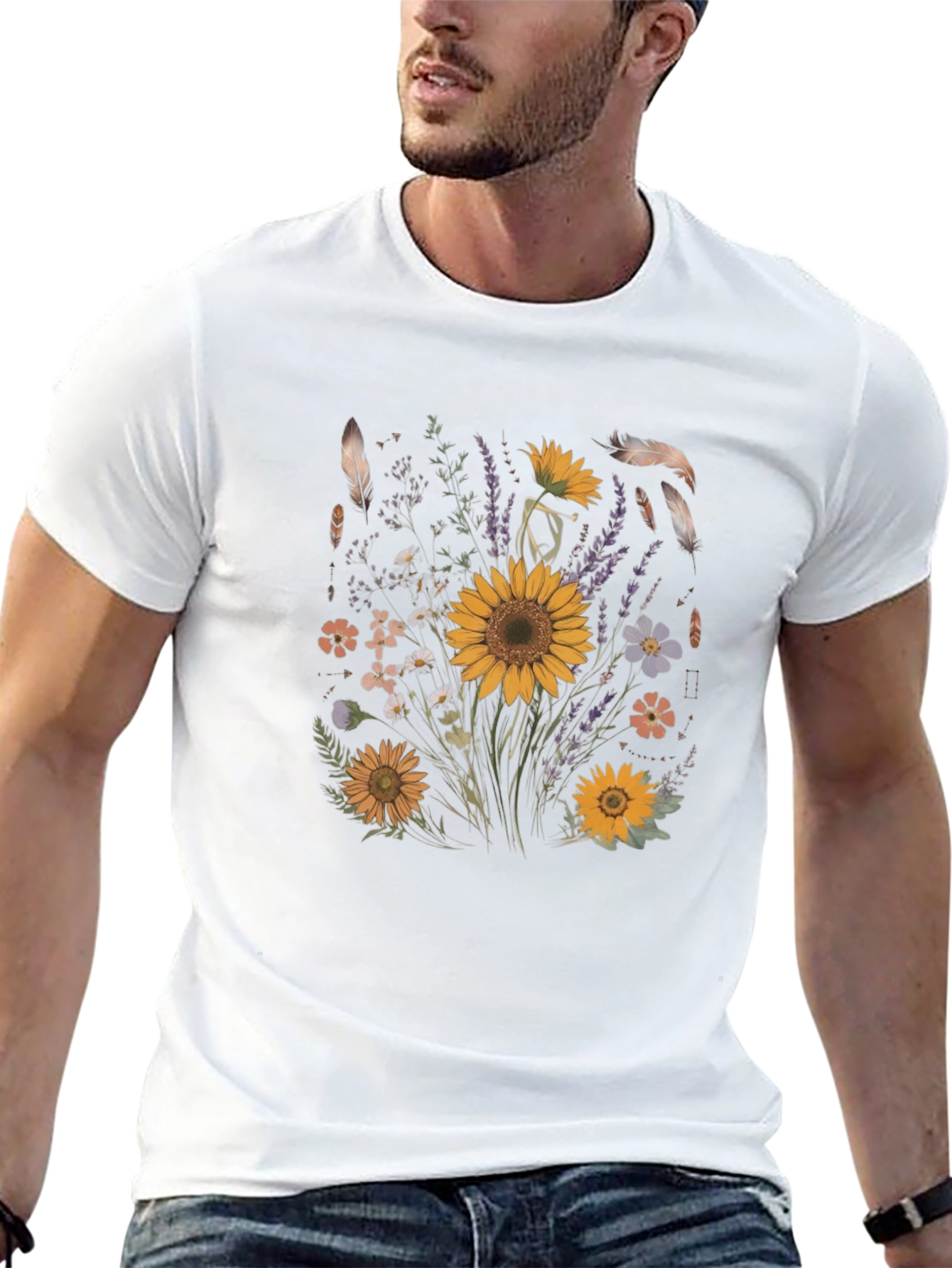 Floral Graphic Tee - Sunflower Design