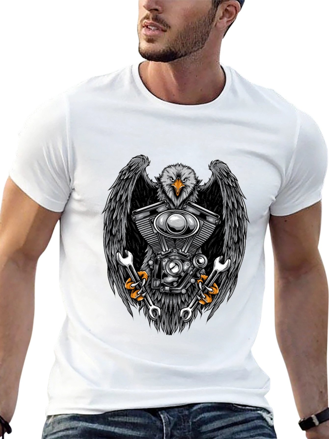 Eagle Engine Mechanic Black T-Shirt