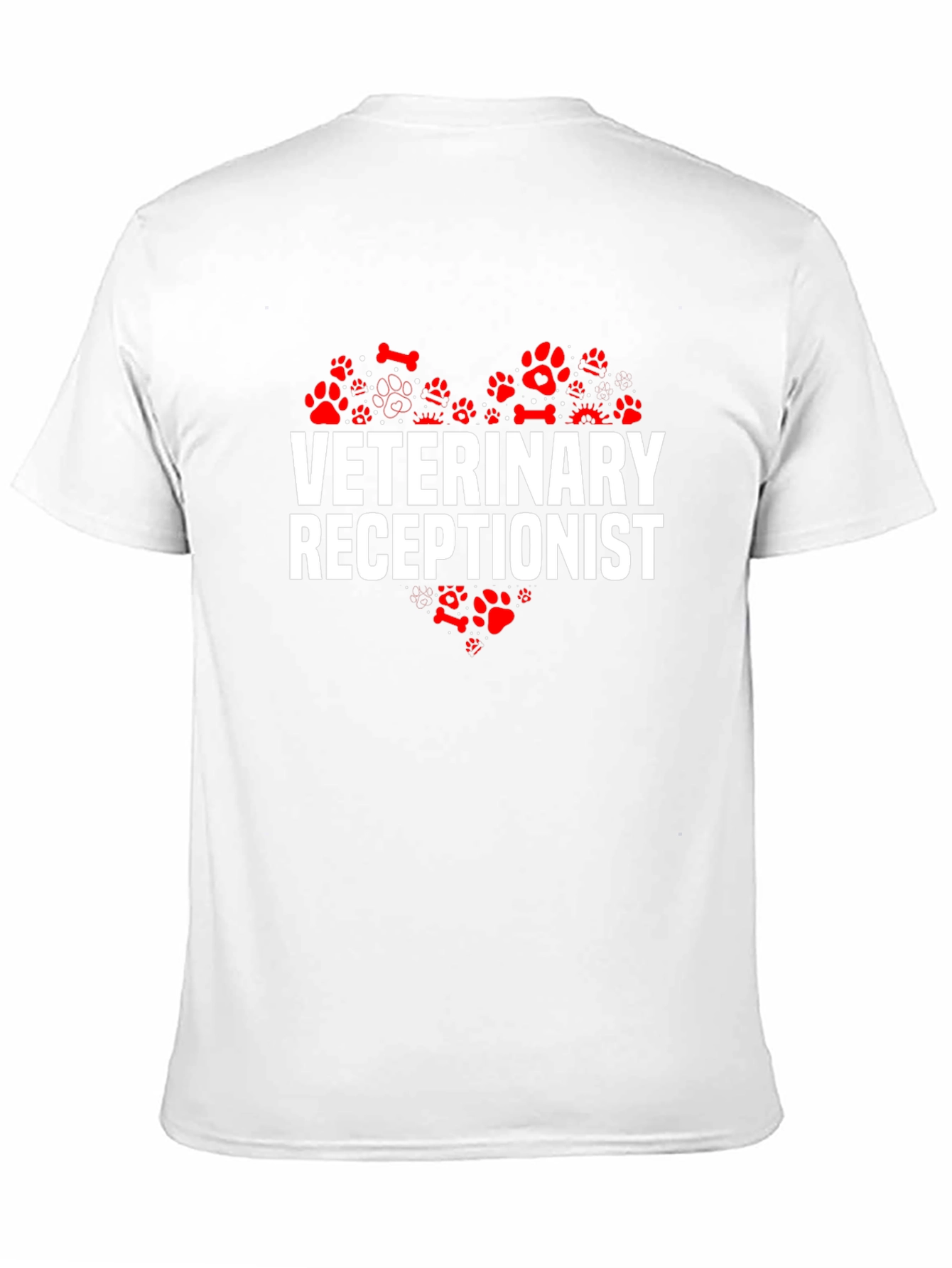 Veterinary Receptionist Paw Print Heart T-Shirt