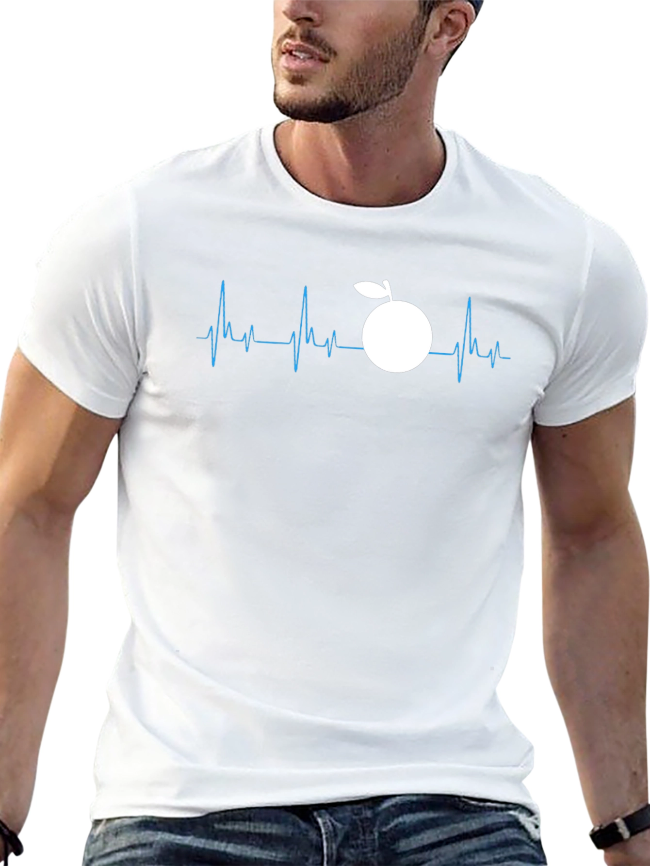 Orange Heartbeat Graphic Tee