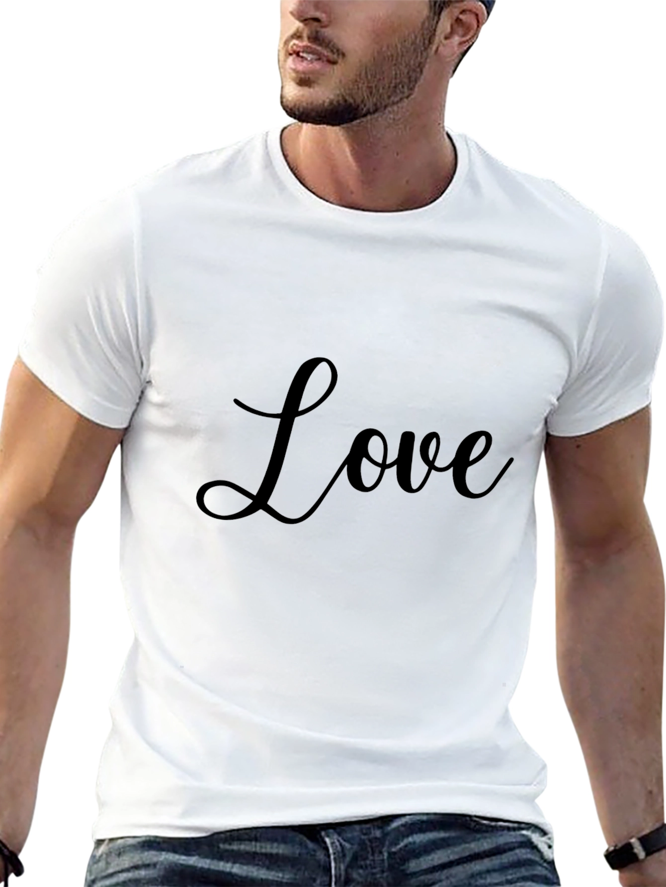 Love Script Tee - Black Casual T-Shirt