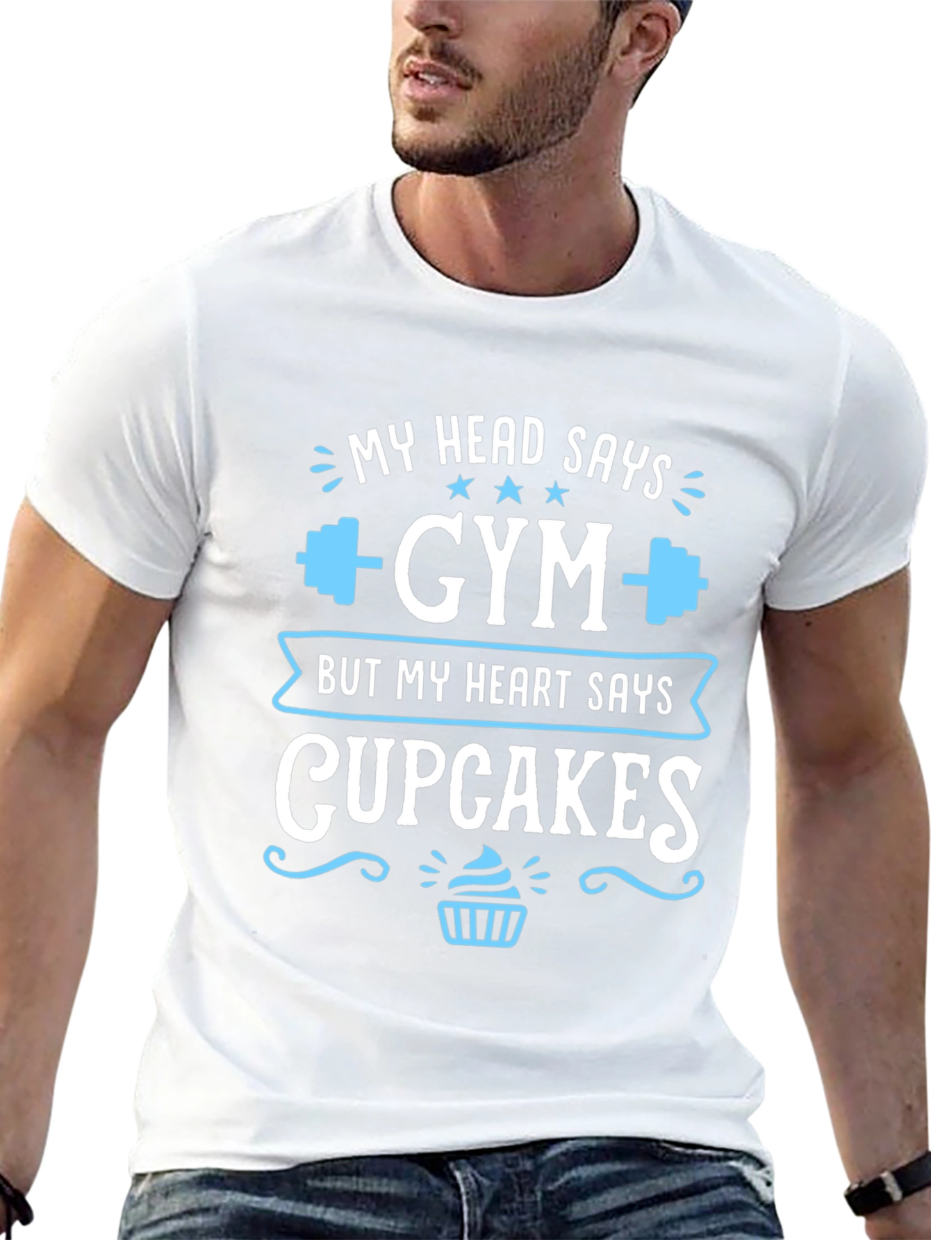 Gym vs. Cupcakes Graphic T-Shirt