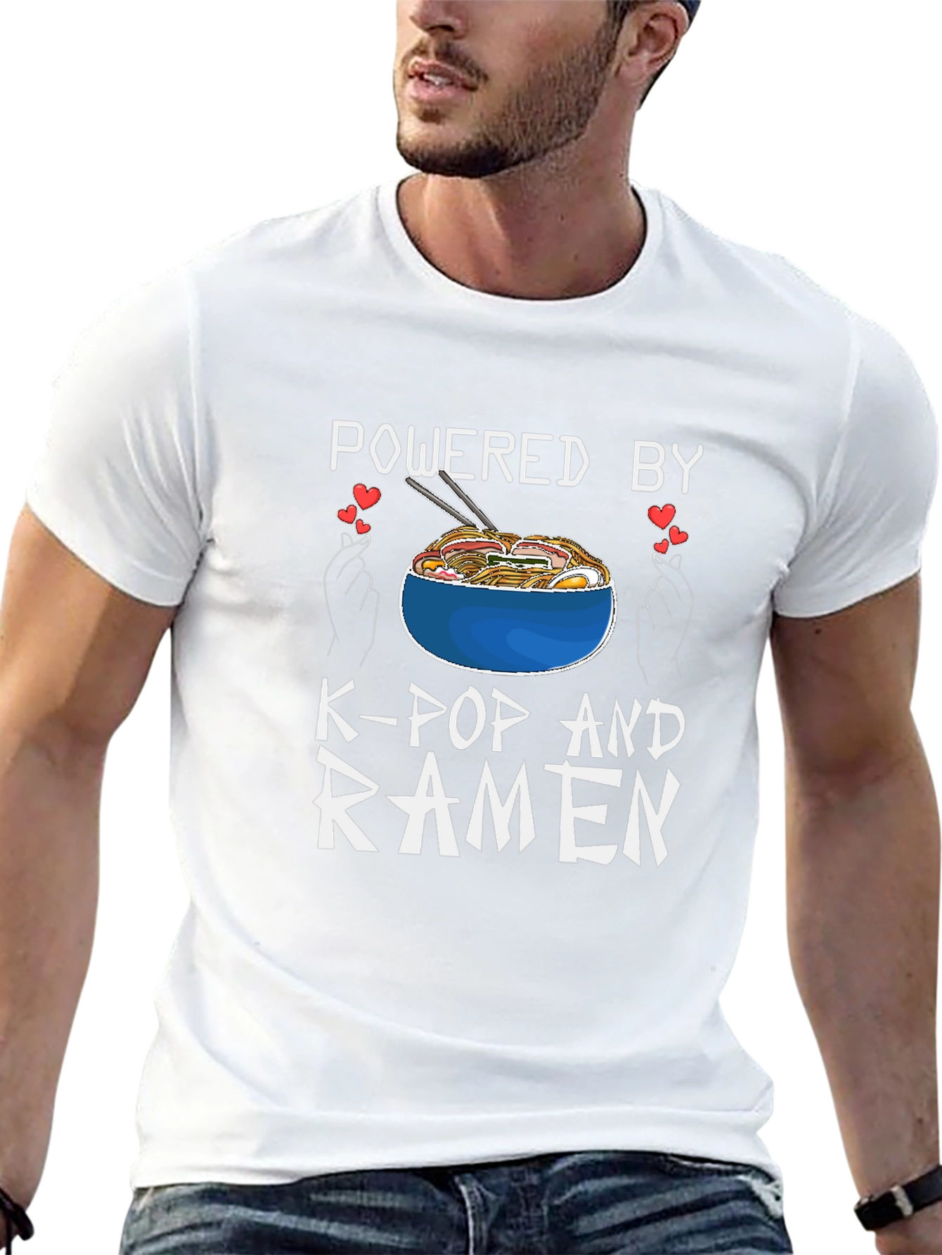 Powered By K-Pop and Ramen Graphic Tee