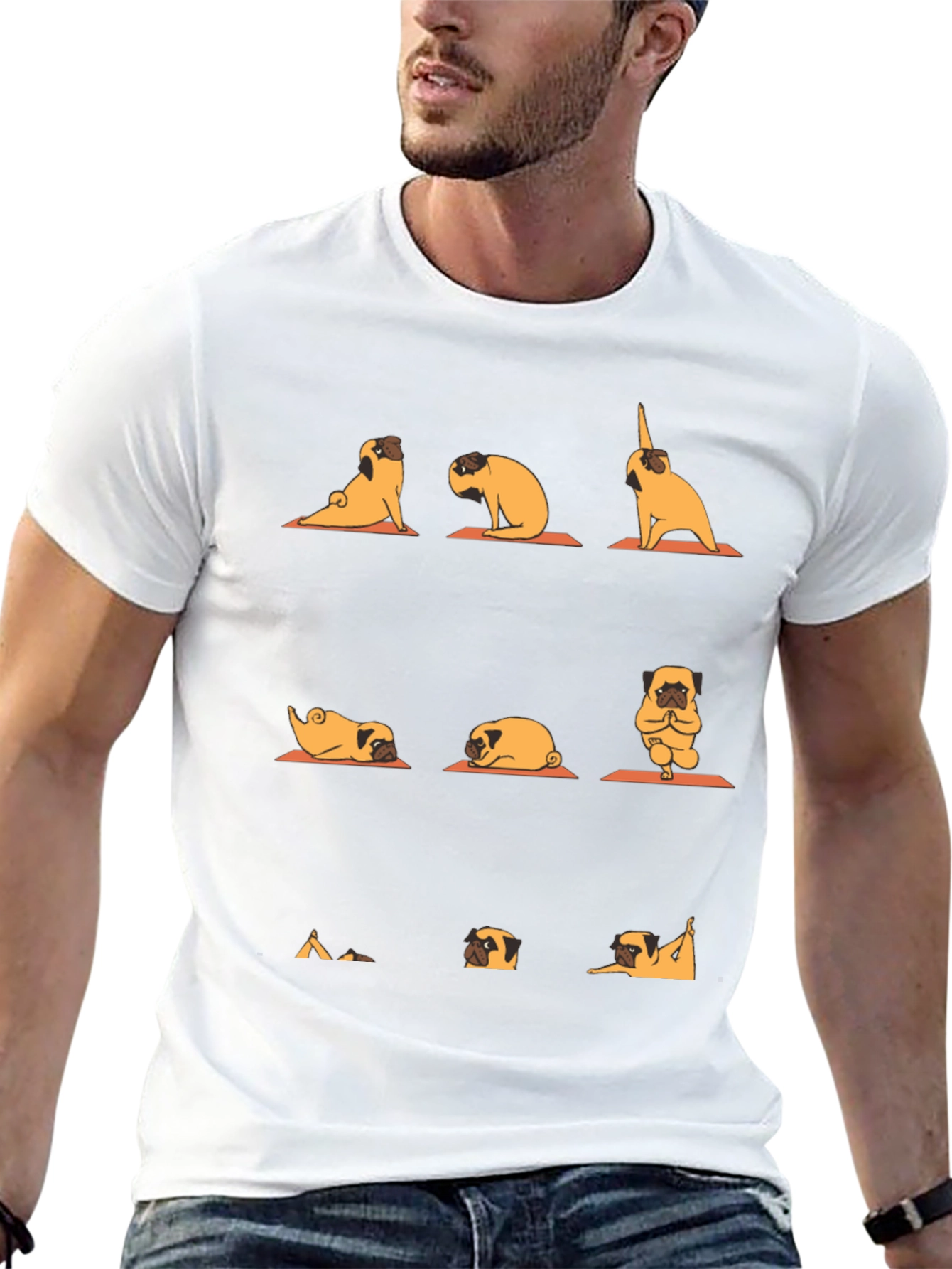 Yoga Pug Graphic Tee - Black