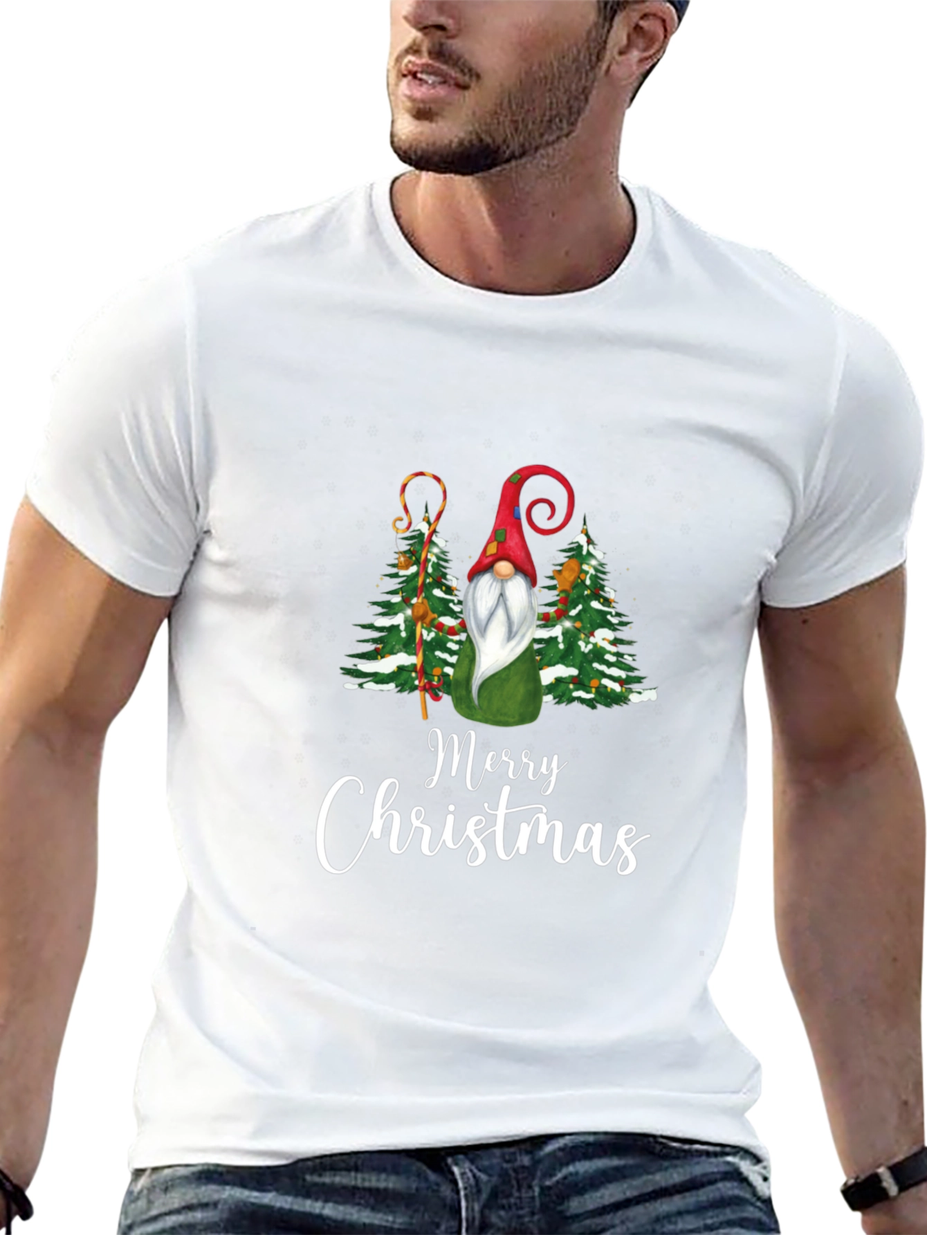 Merry Christmas Gnome Graphic Tee - Holiday T-Shirt
