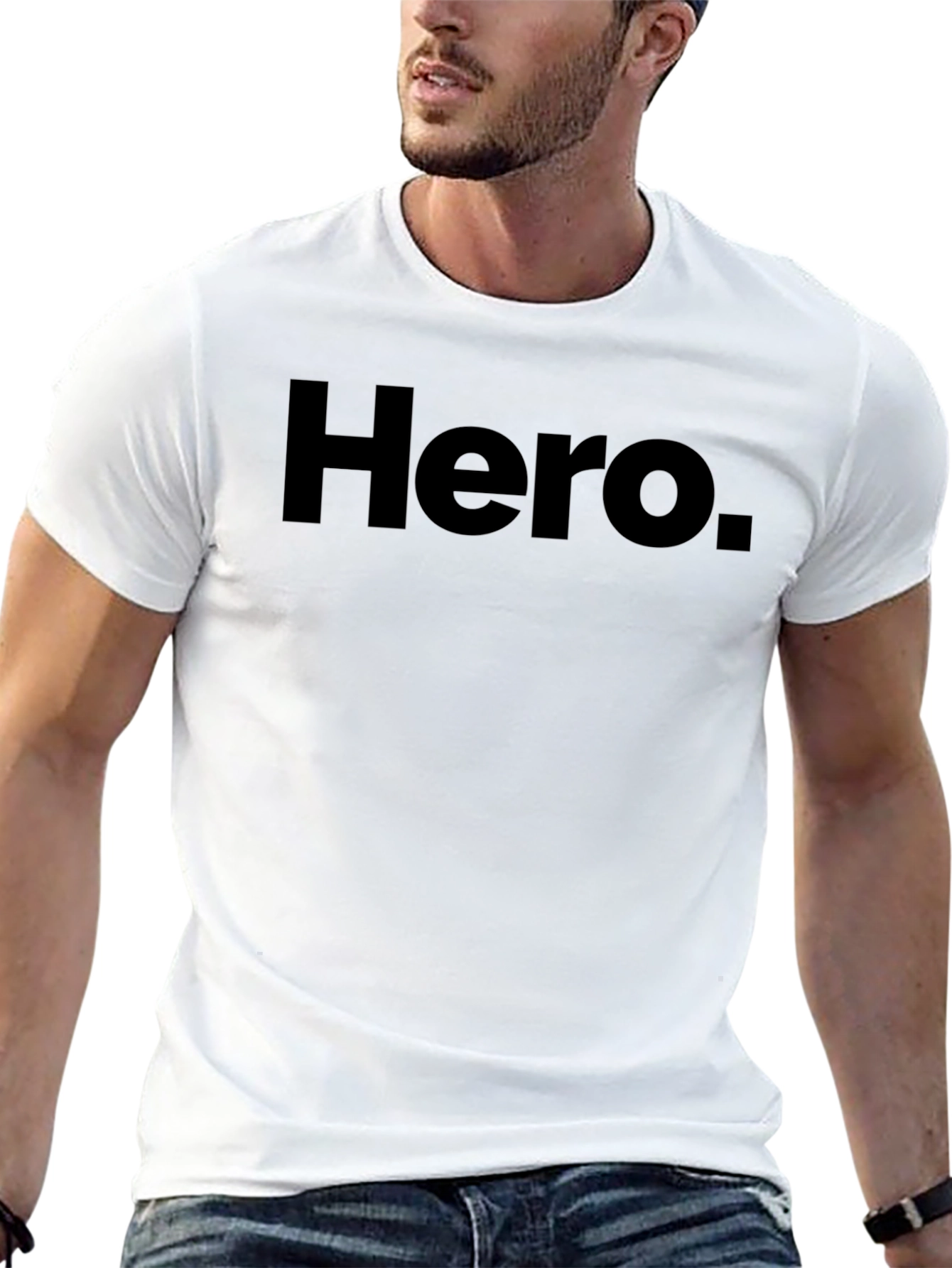 Hero Graphic T-Shirt - Classic Black Crew Neck Tee