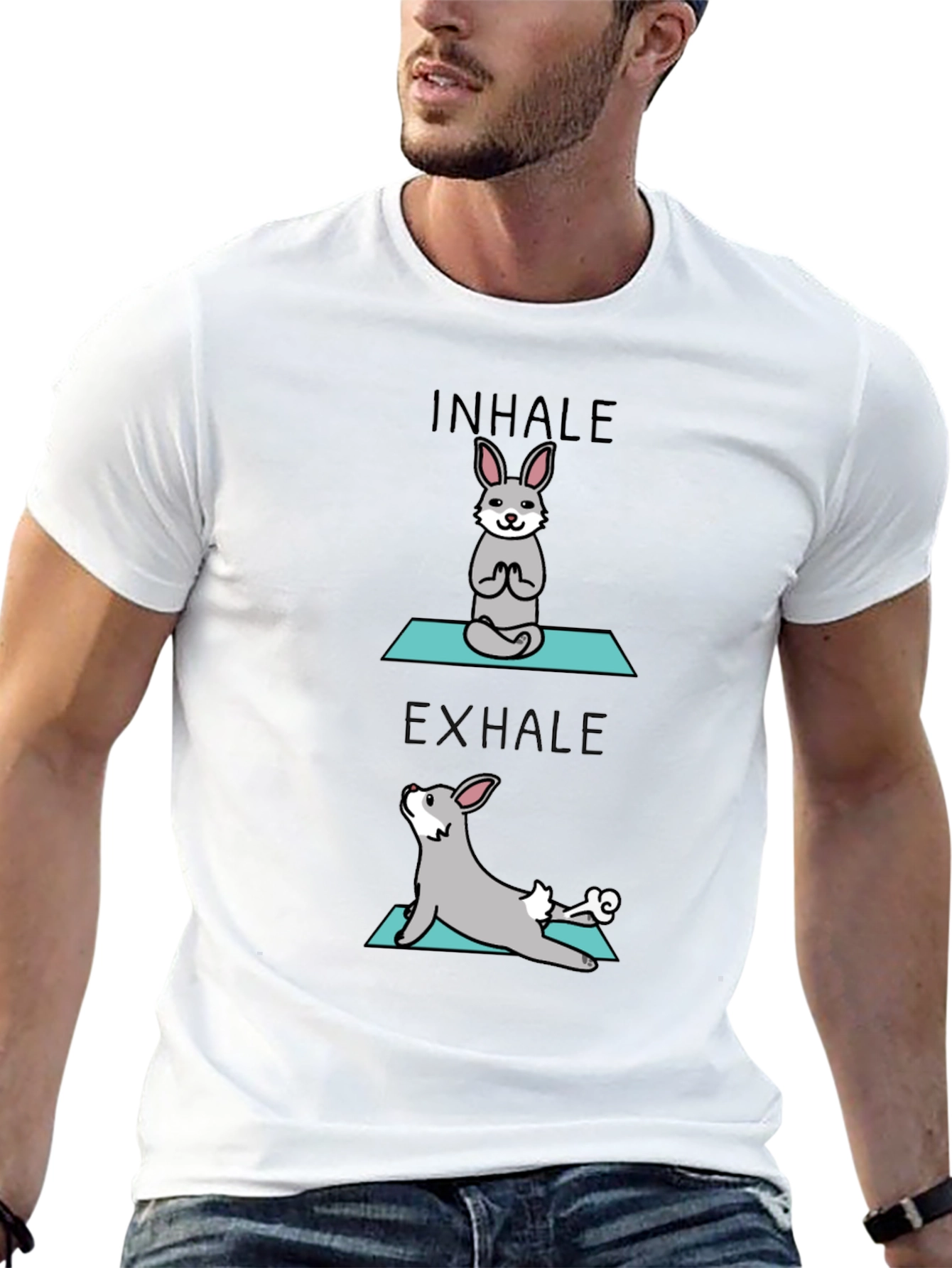 Inhale Exhale Yoga Bunny Black T-Shirt