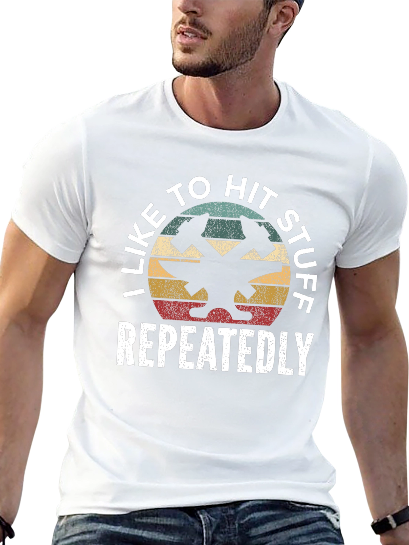 I Like To Hit Stuff Repeatedly Black T-Shirt