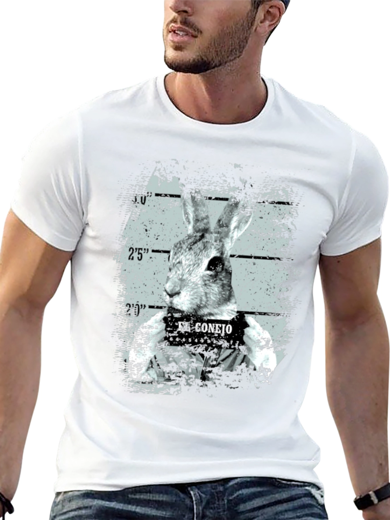 El Conejo Mugshot T-Shirt - Funny Rabbit Graphic Tee