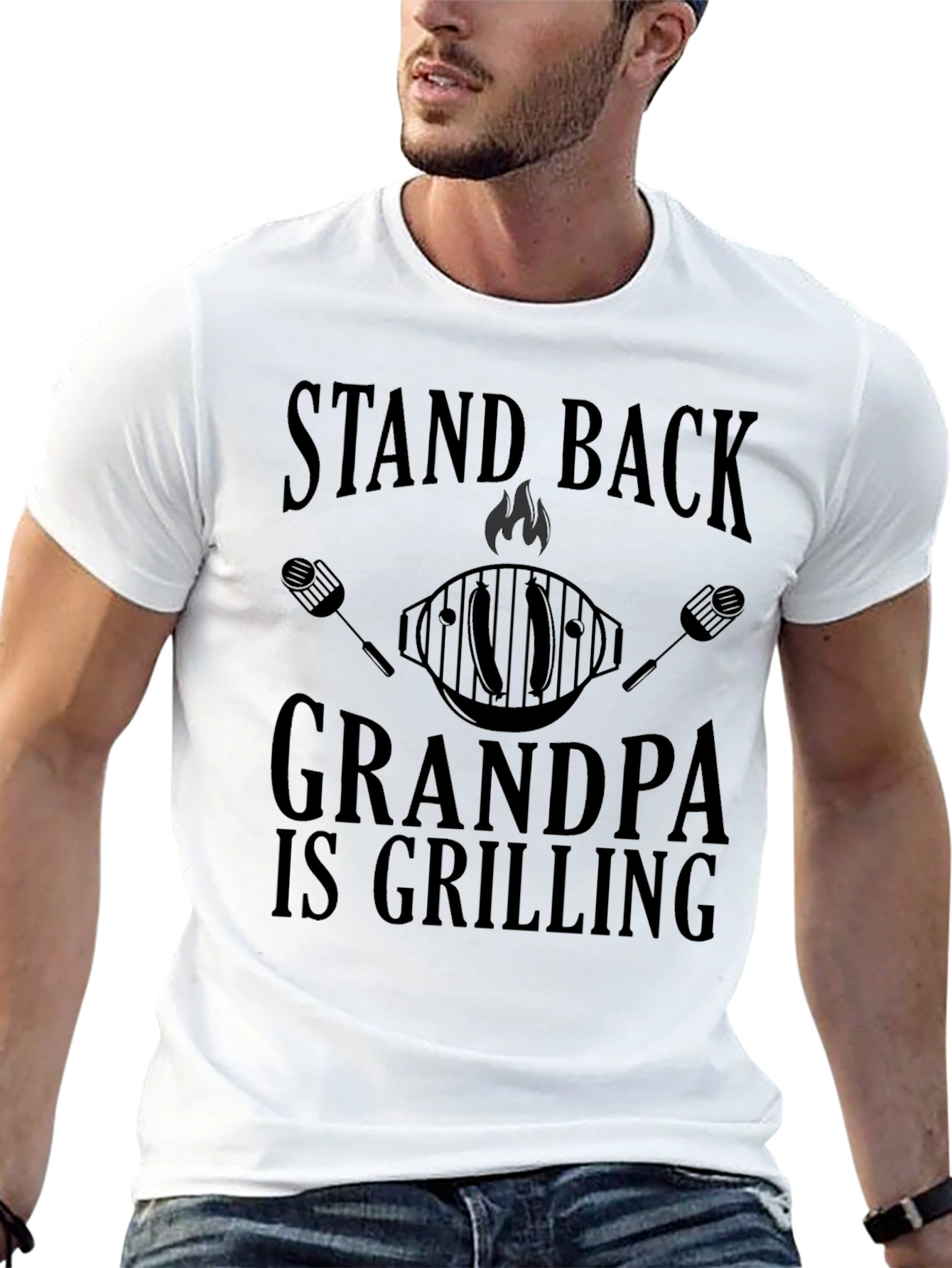 Stand Back Grandpa is Grilling T-Shirt BBQ