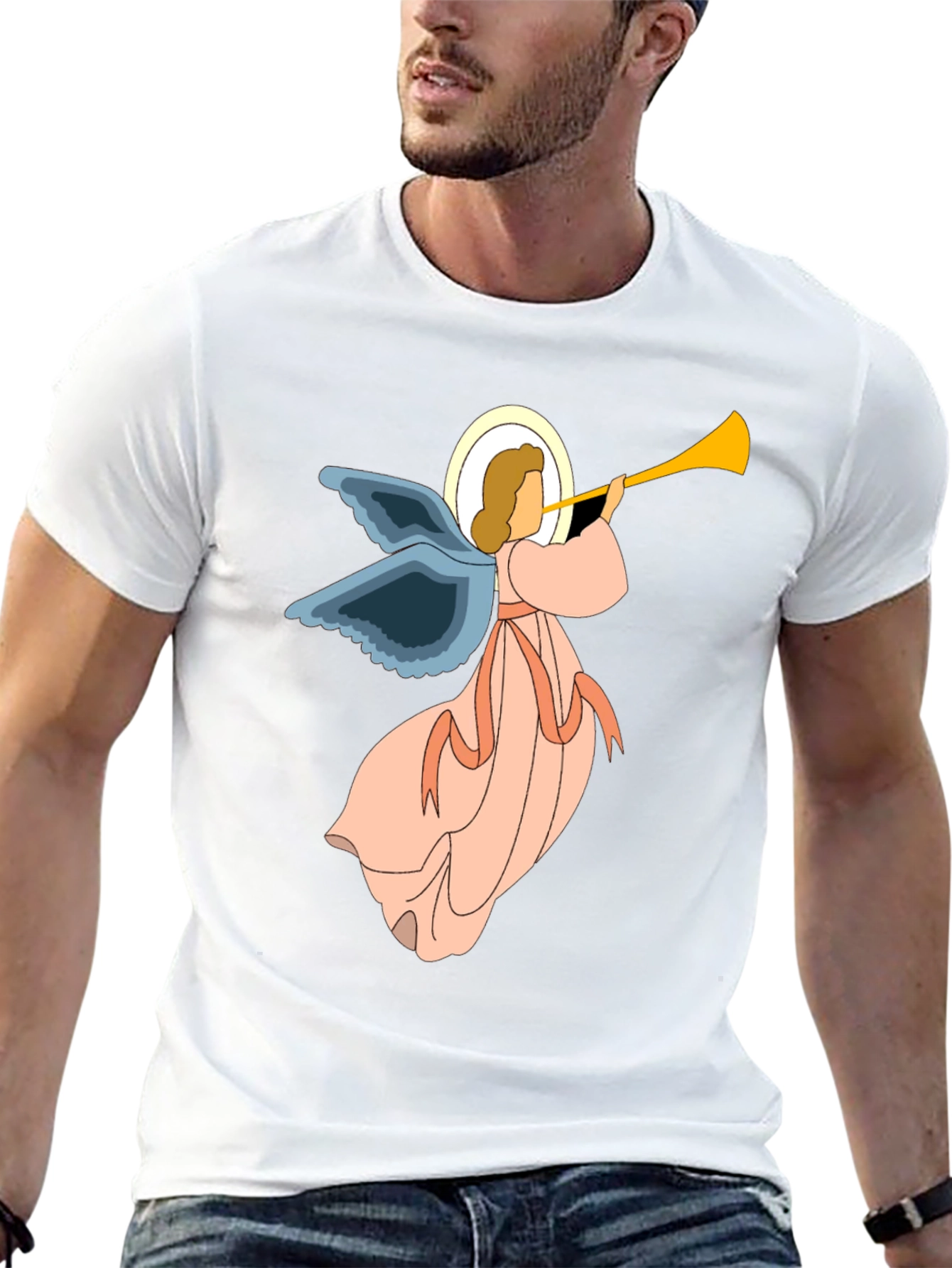 Angel Trumpet Graphic Tee - Unisex Black T-Shirt