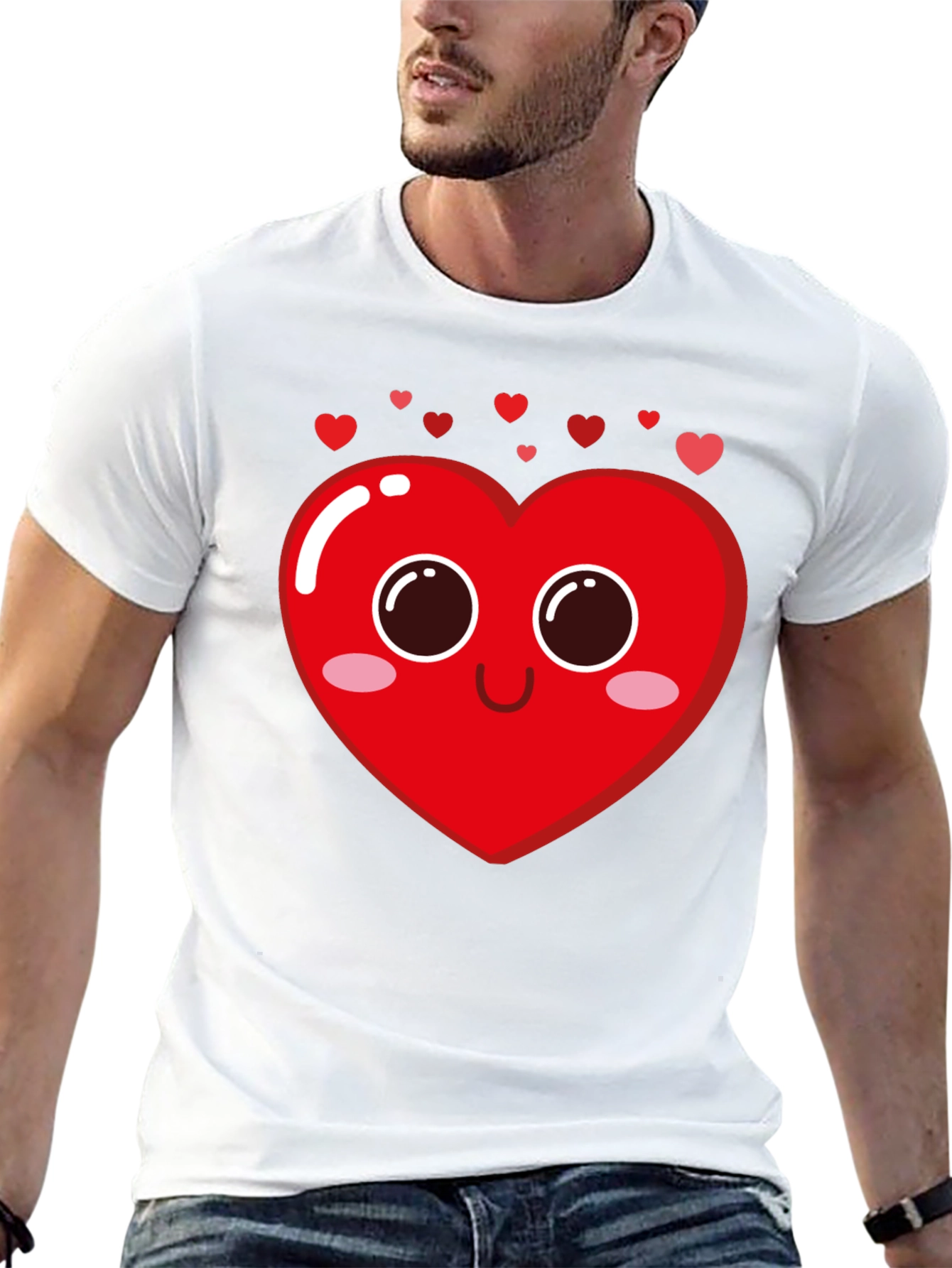 Cute Heart Face Graphic Tee