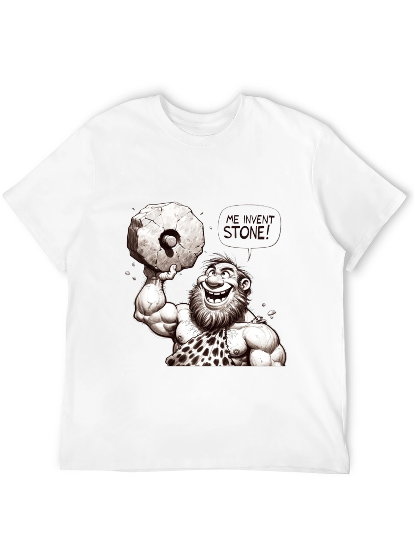 Funny Caveman Lifting Stone T-Shirt