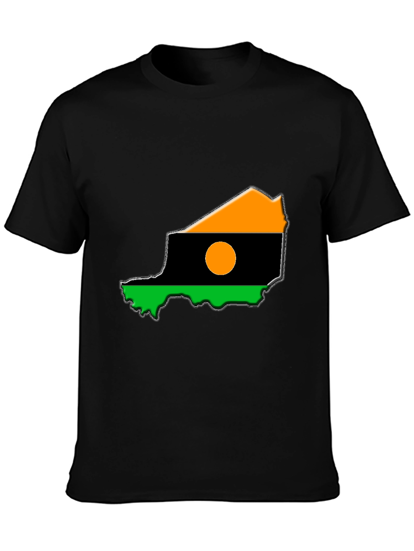 Niger Flag T-Shirt - Mens Black Tee