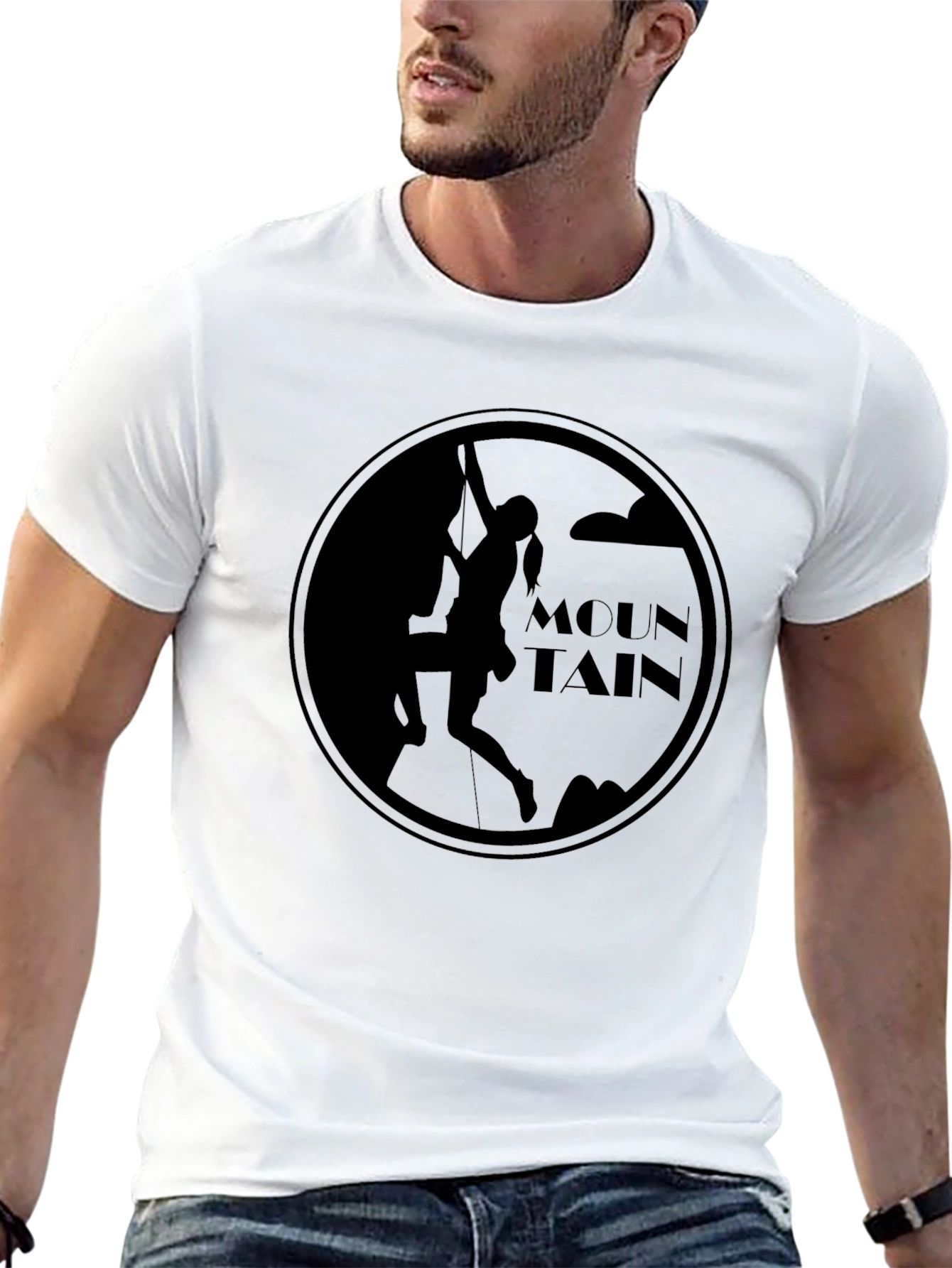 Mountain Climbing Graphic T-Shirt - Black