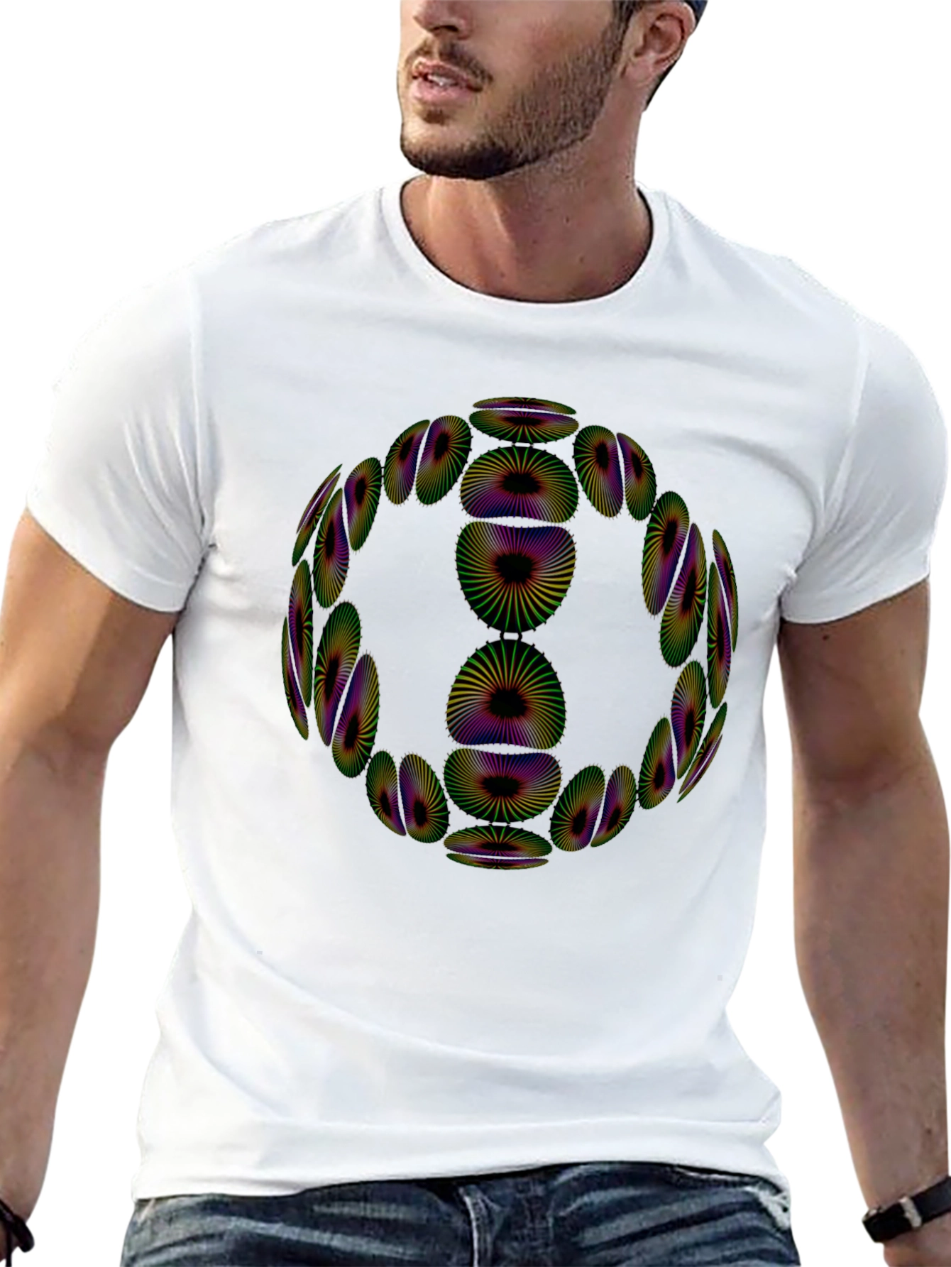 Abstract Optical Illusion Graphic Tee - Mens Black T-Shirt