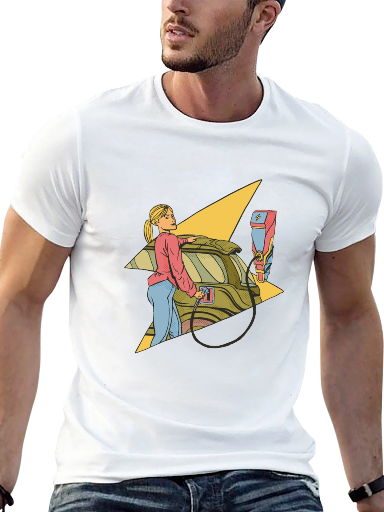 Electric Car Charging Graphic Tee