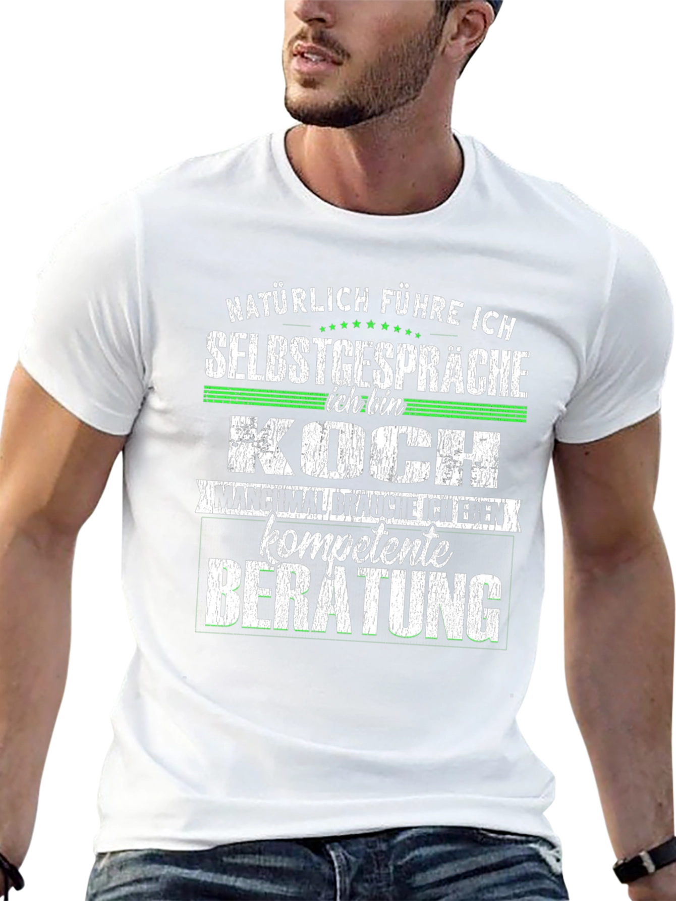 Funny German Chef T-Shirt: Naturlich Fuhre Ich Selbstgesprache