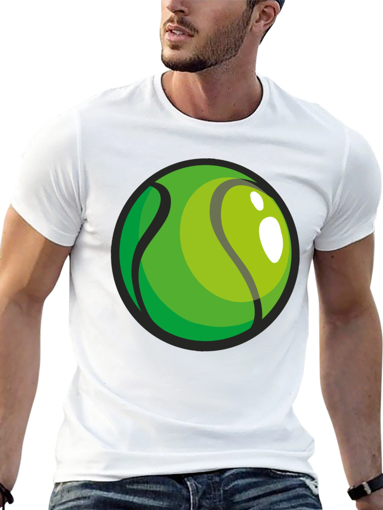 Tennis Ball Graphic Black T-Shirt