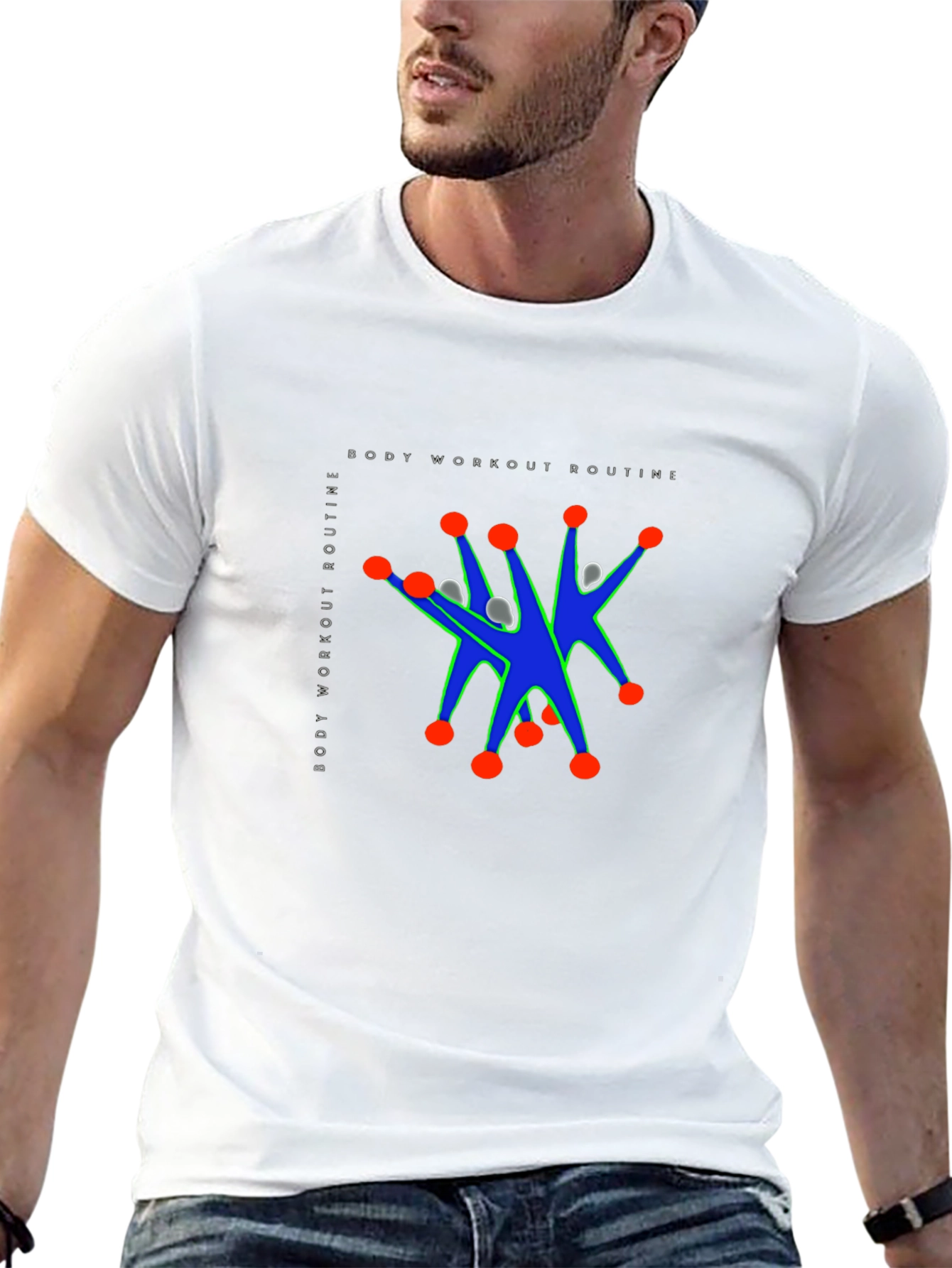 Mens Black Graphic Tee - Workout Routine Design