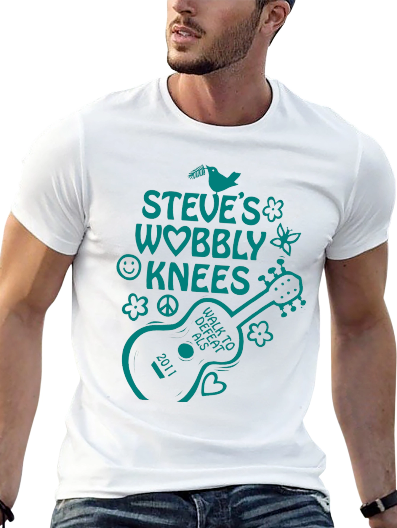 Steves Wobbly Knees ALS Walk T-Shirt