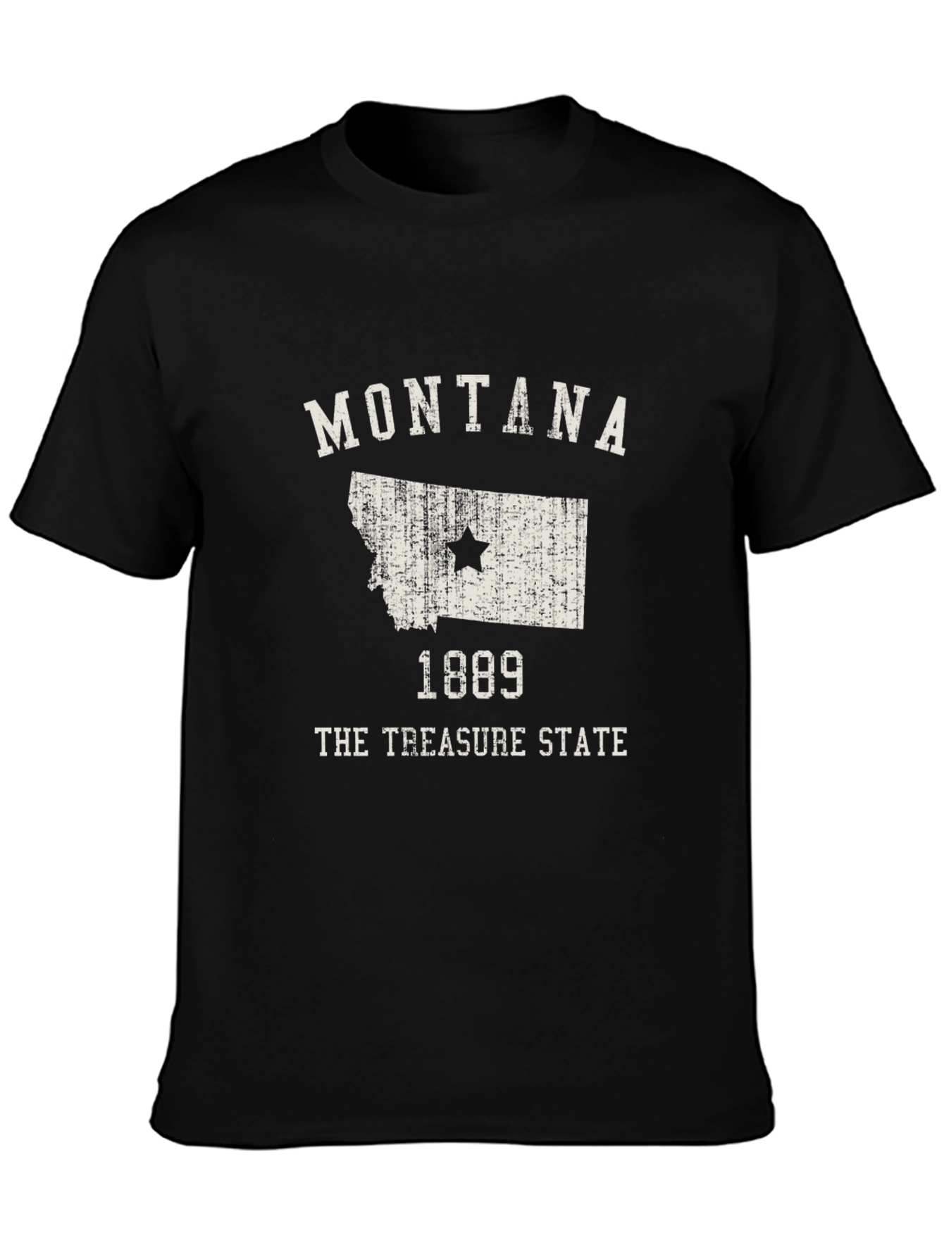 Montana Treasure State Black Graphic T-Shirt