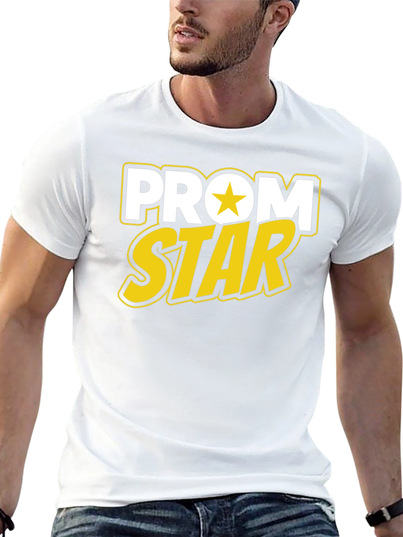 Prom Star Graphic Tee - Black Cotton T-Shirt