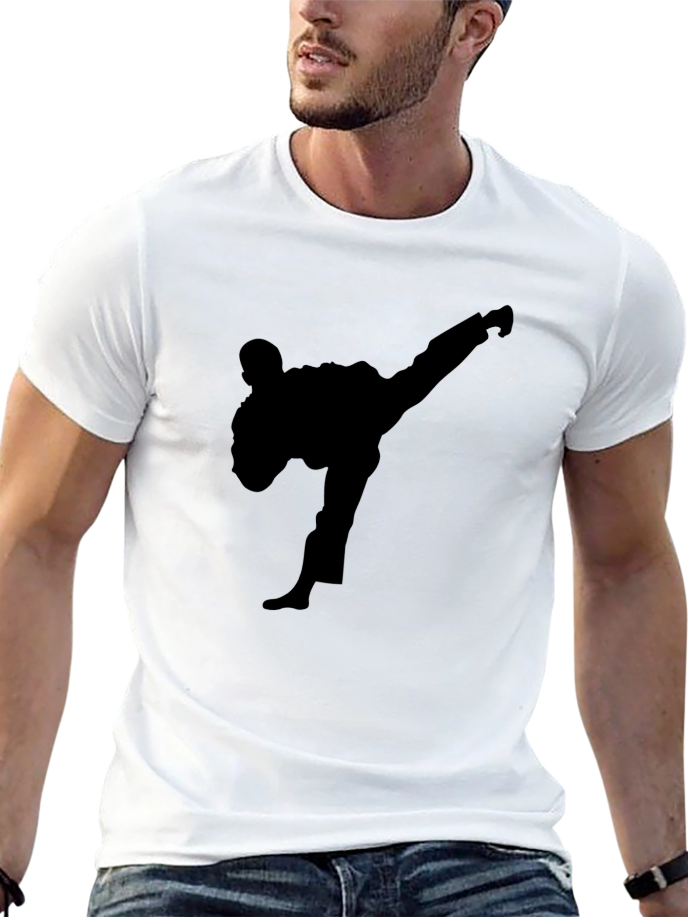 Karate Silhouette Black T-Shirt