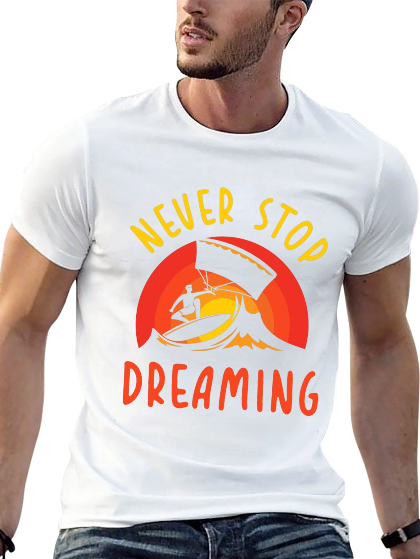 Never Stop Dreaming Black Graphic Tee