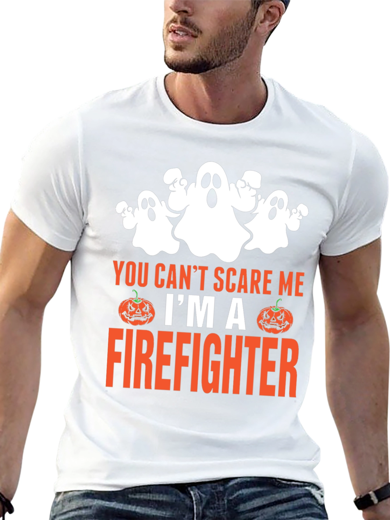 Firefighter Halloween T-Shirt - You Cant Scare Me!