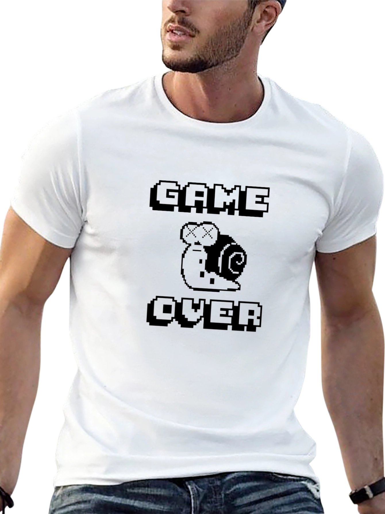 Game Over Snail Black T-Shirt
