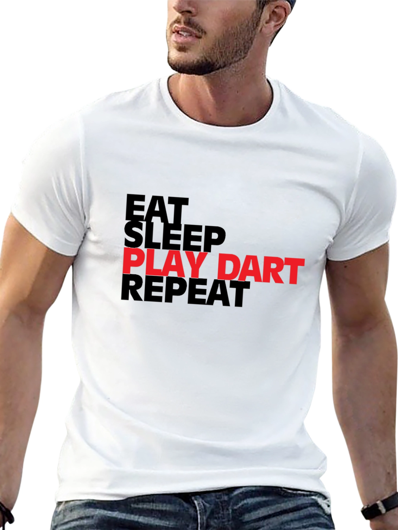 Eat Sleep Play Dart Repeat Black T-Shirt