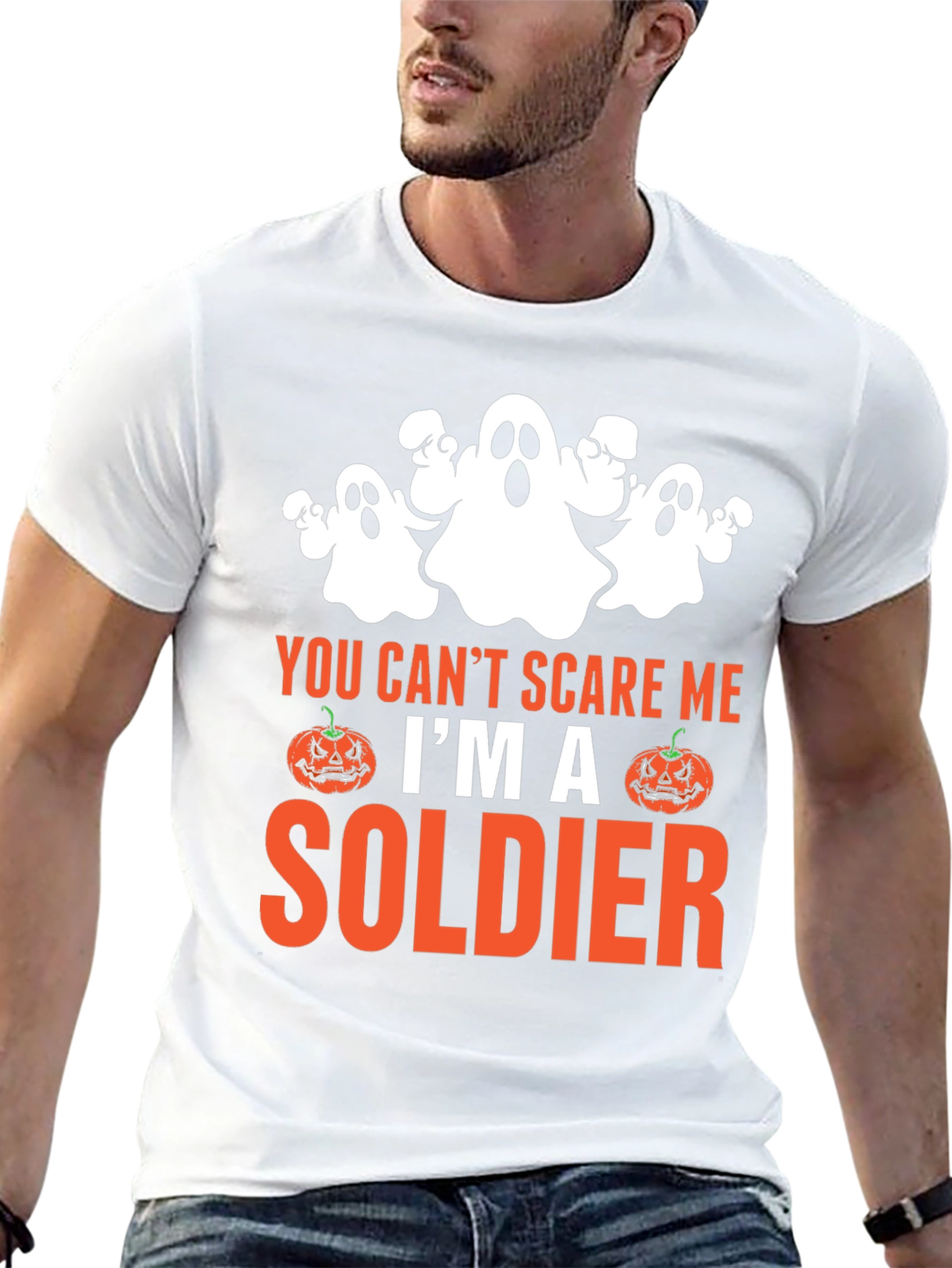Halloween Soldier T-Shirt - You Cant Scare Me