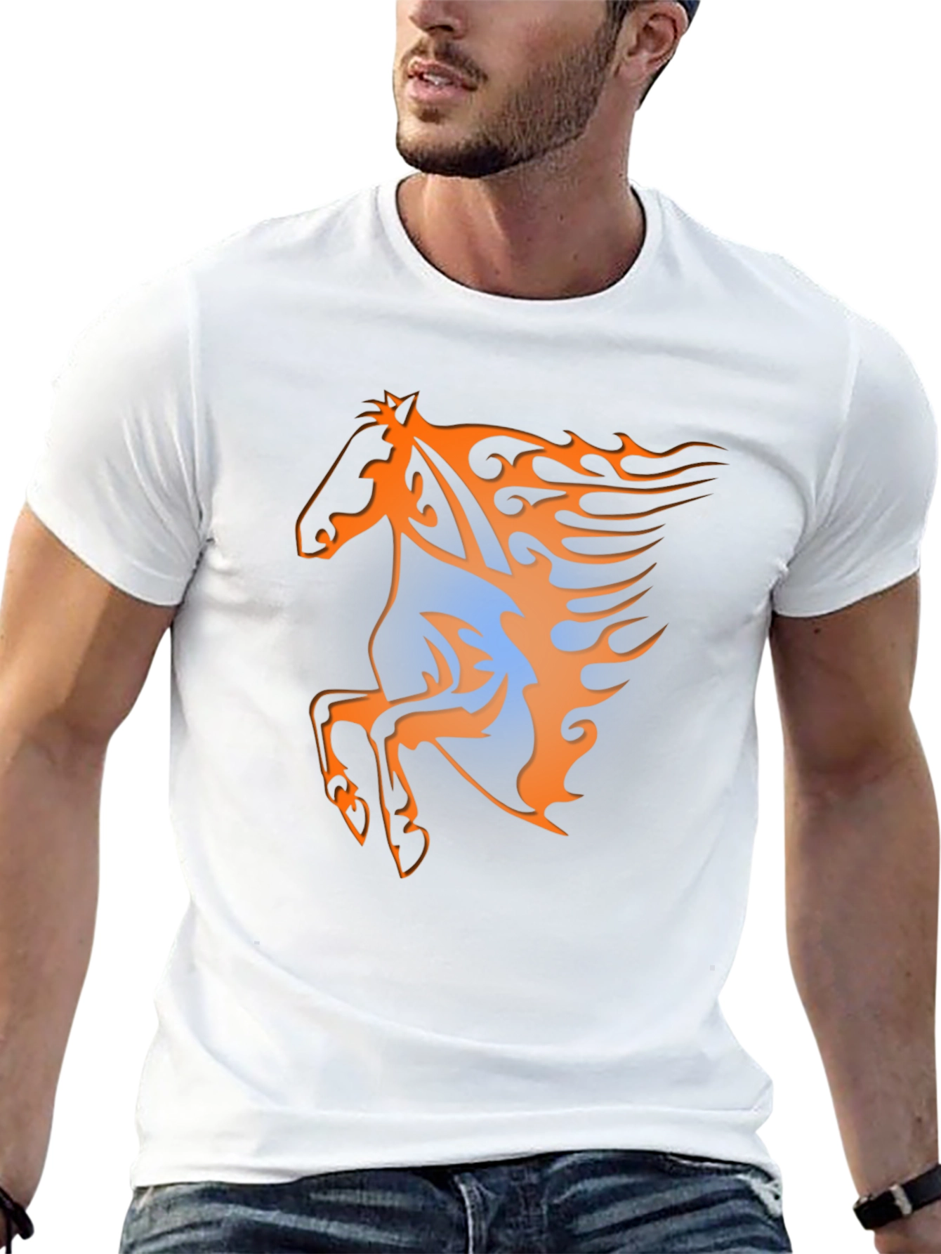 Fiery Horse Graphic Tee - Black