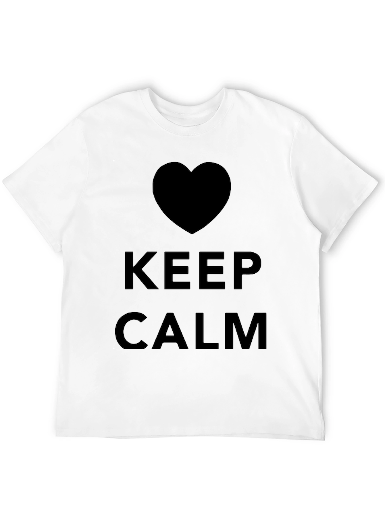 Keep Calm Heart Graphic Black T-Shirt