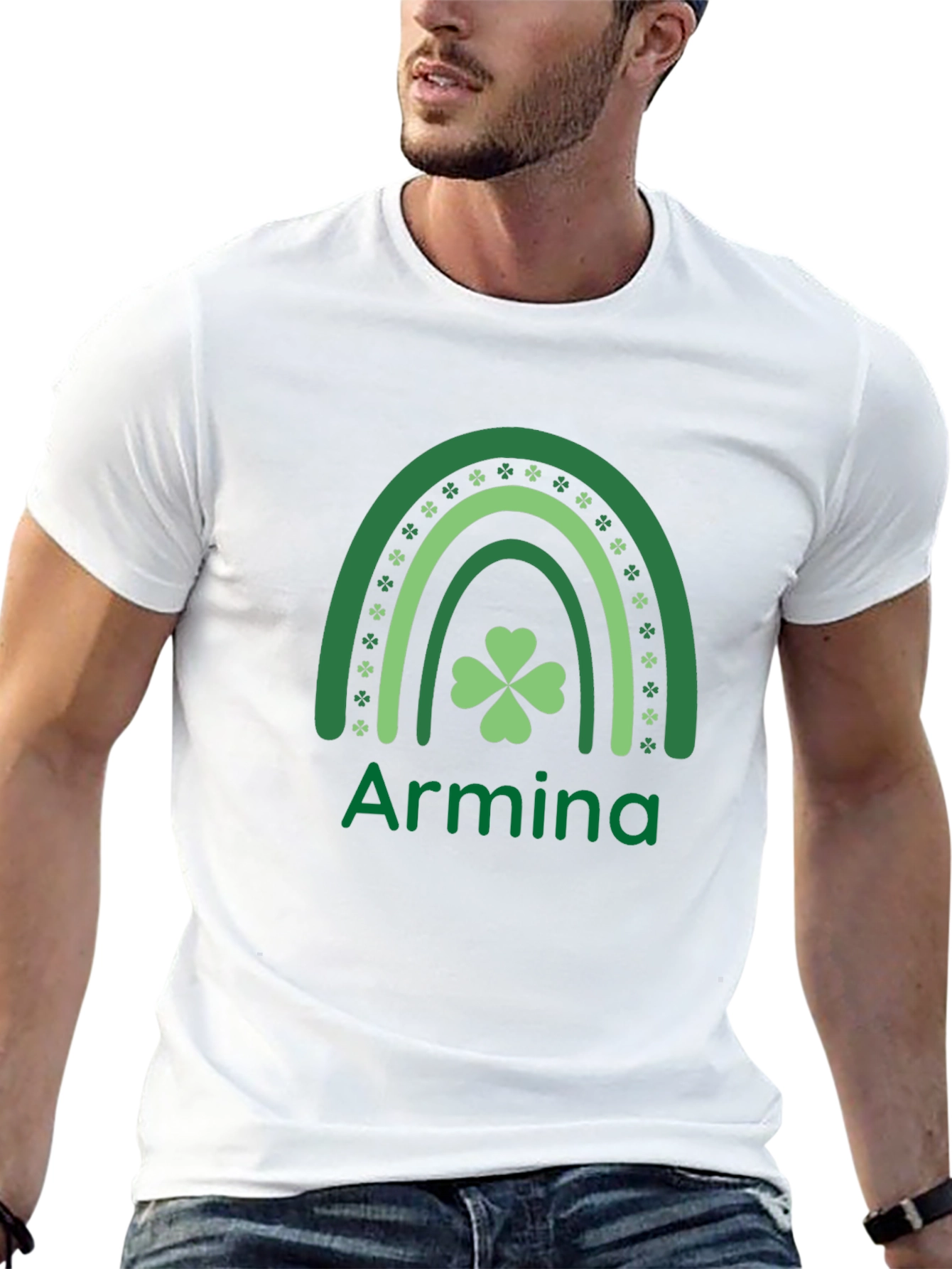 Armina St. Patricks Day Rainbow Clover T-Shirt