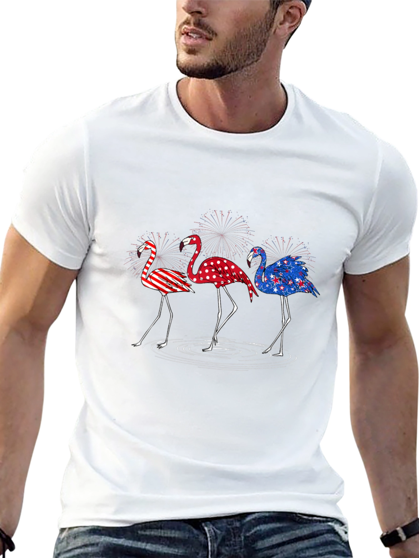 Patriotic Flamingo T-Shirt - USA Pride Tee