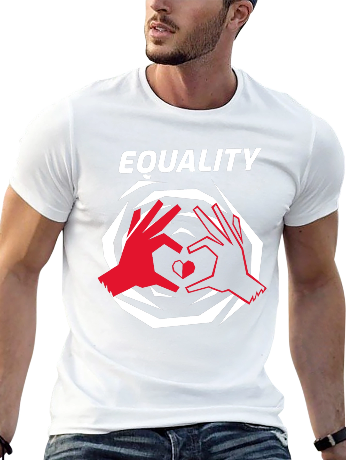 Equality Heart Hands Graphic T-Shirt - Black