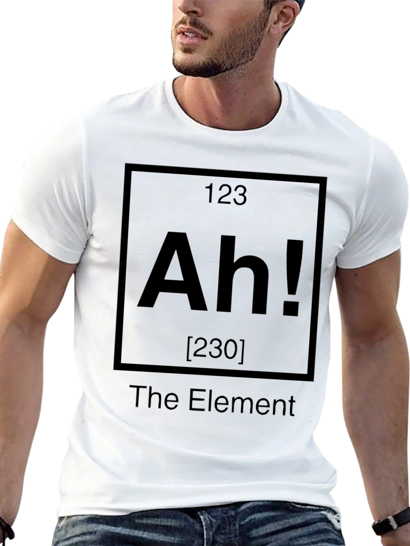 The Element Ah! Periodic Table Style Black T-Shirt