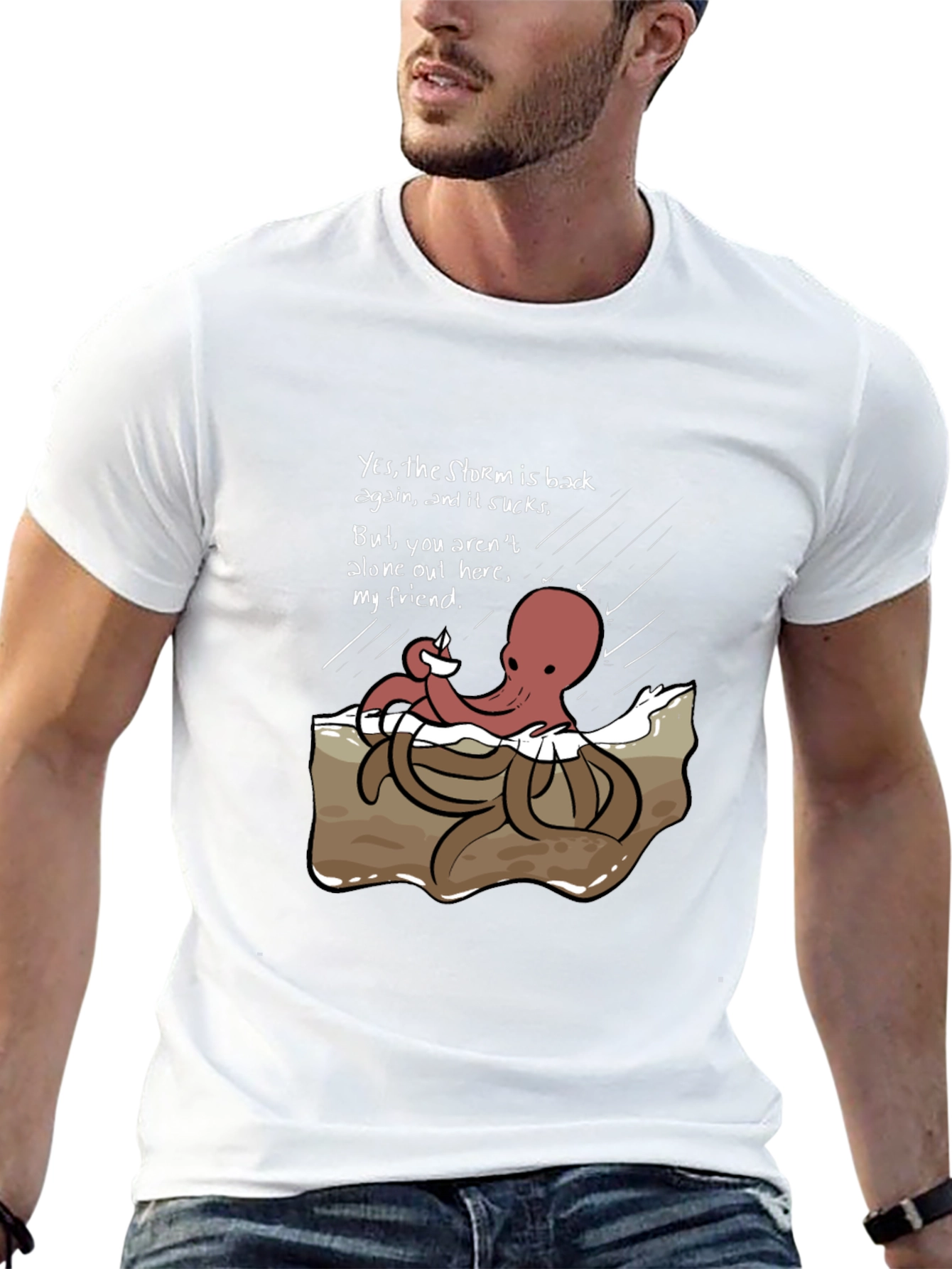 Stormy Day Octopus Graphic Tee