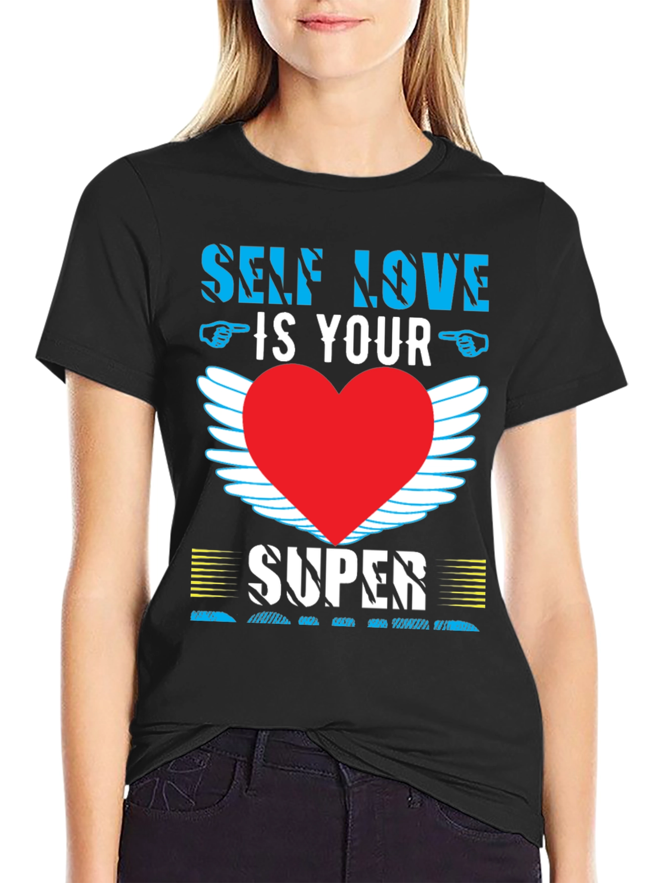 Self Love T-Shirt with Heart Wings