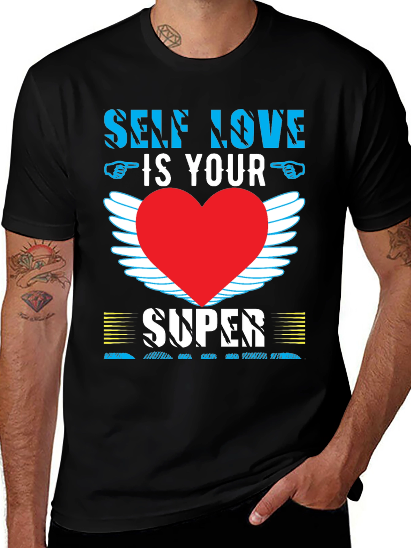 Self Love T-Shirt with Heart Wings